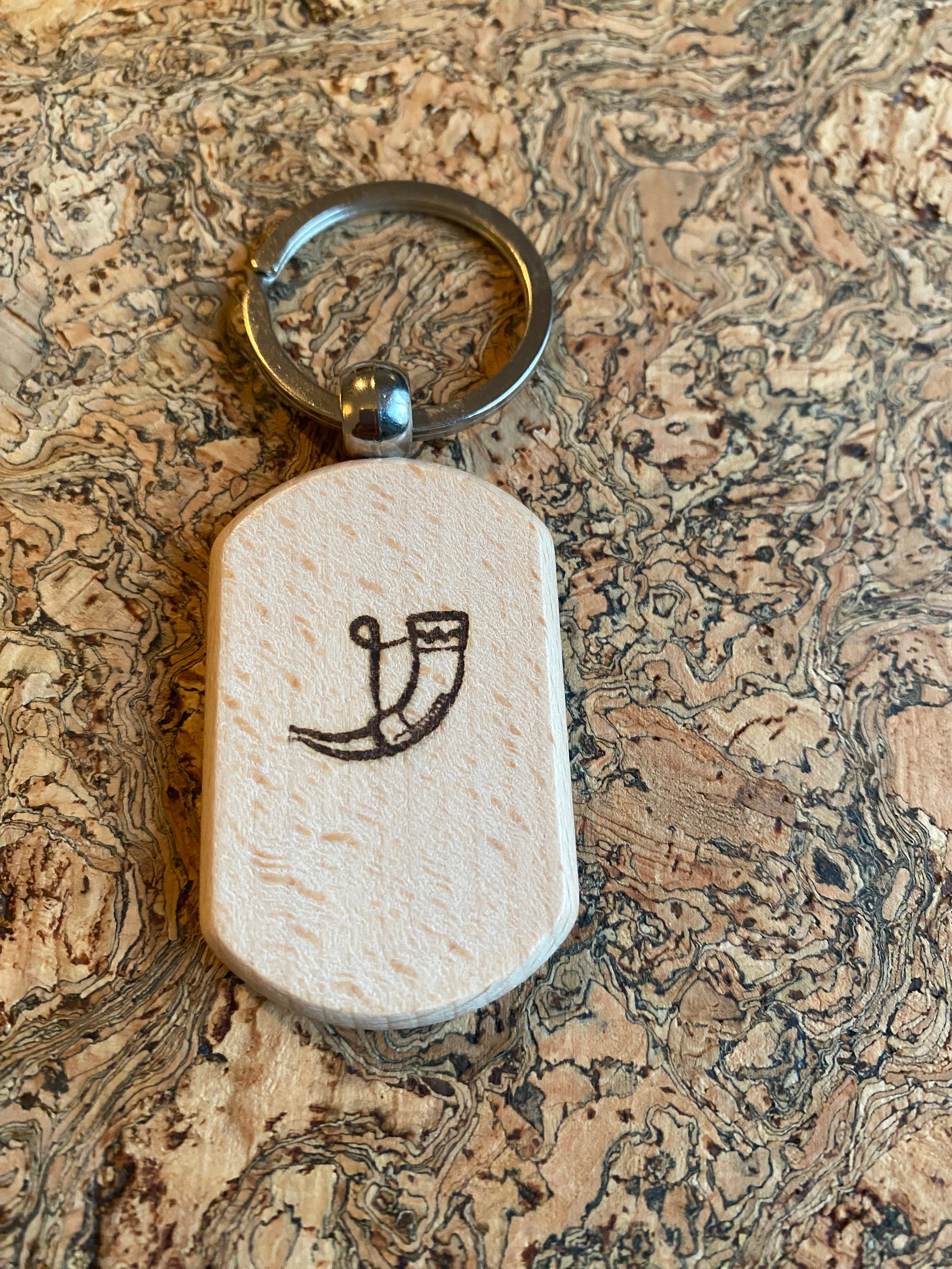 Wooden handmade Horn Keyring