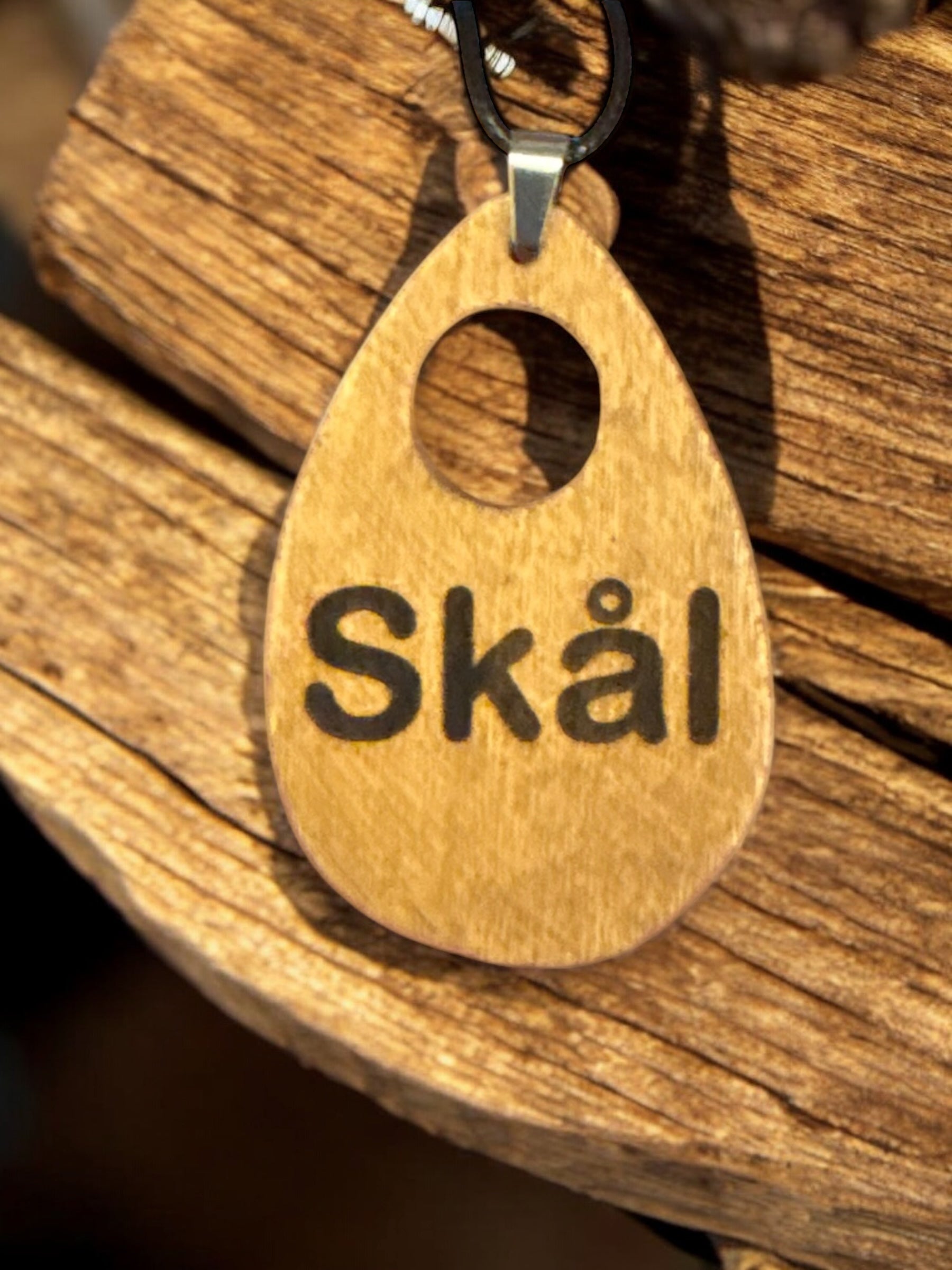 Handmade Wooden Nordic Horn Necklace