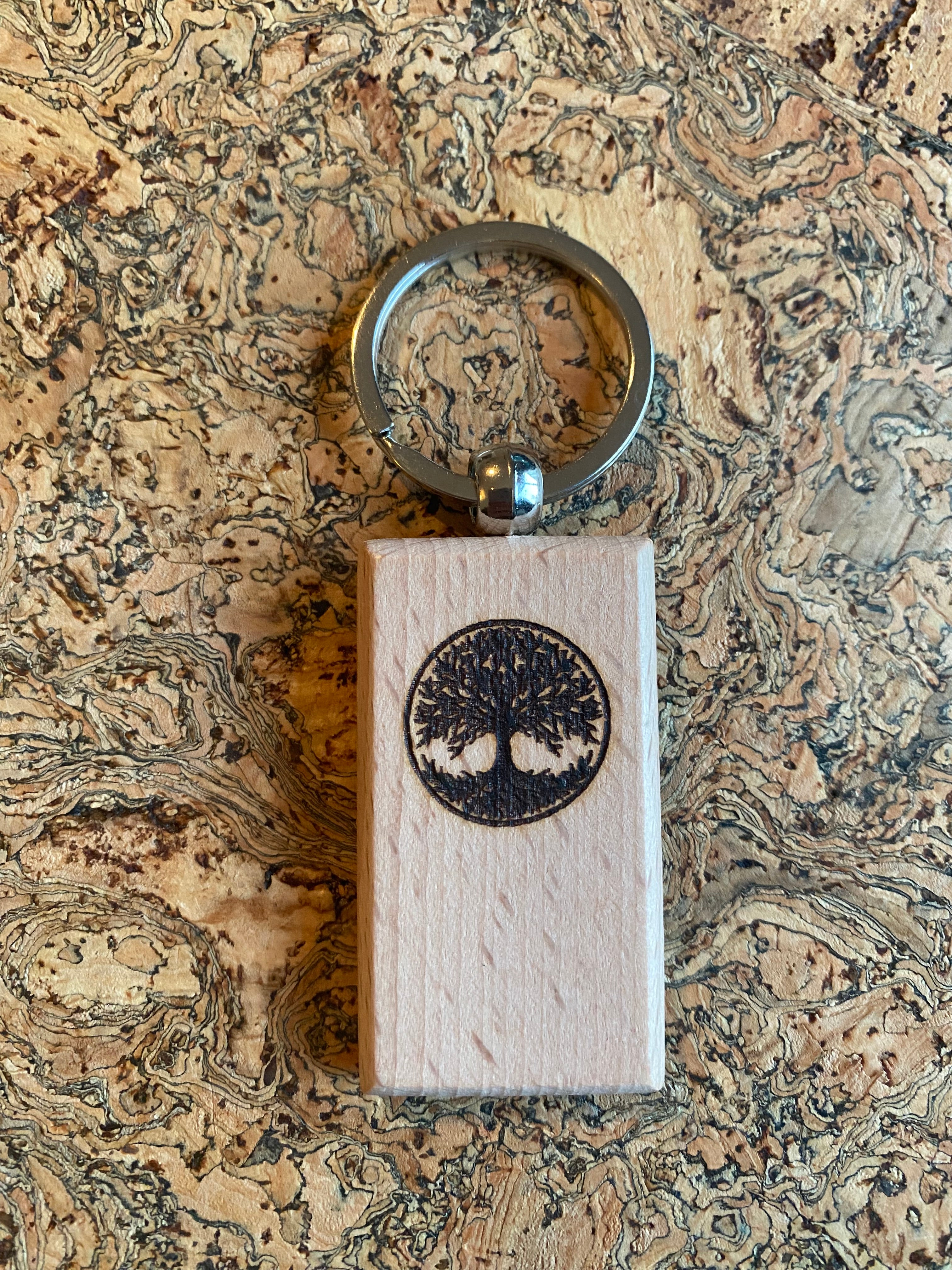 Wooden handmade Yggrdassil Tree Of Life Keyring