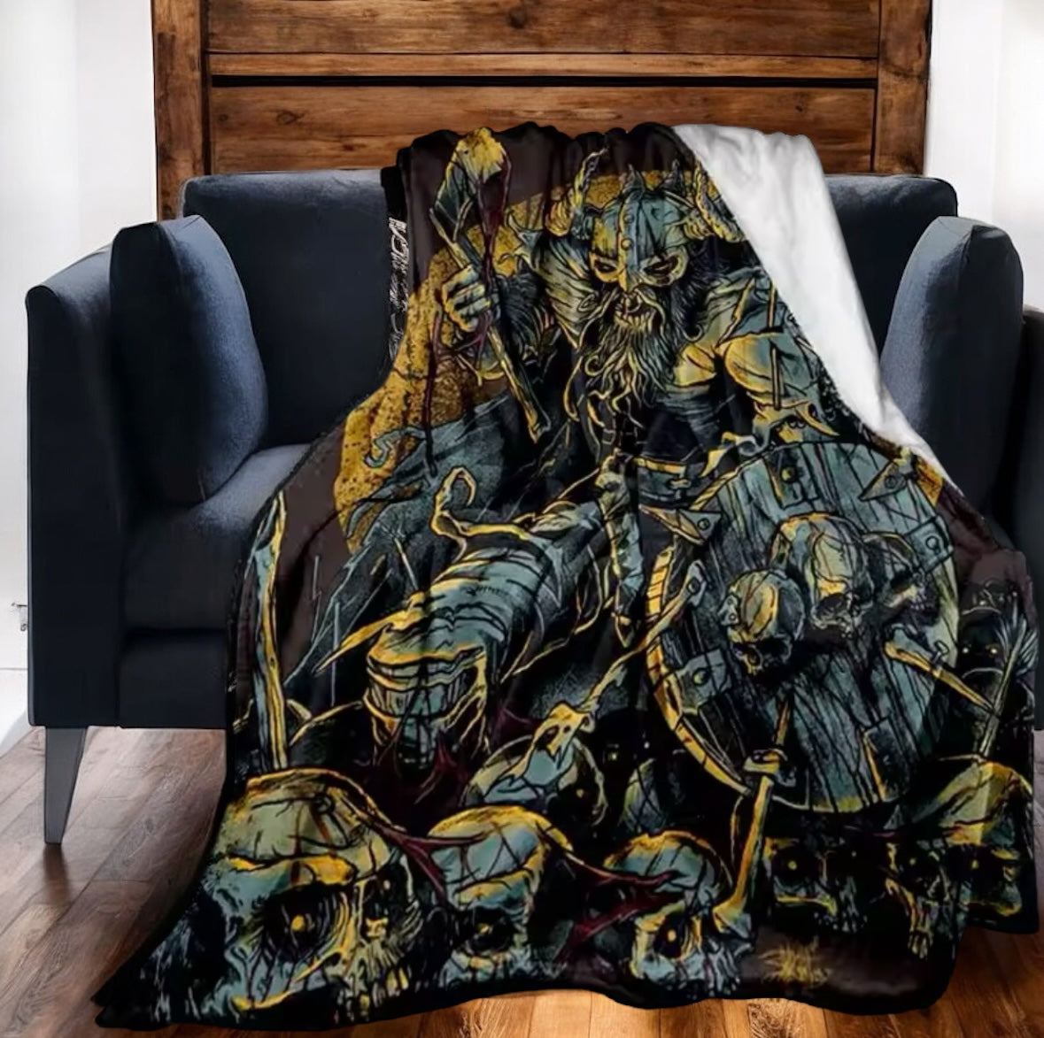 The Skulled Norse Warrior Soft Throw Blanket
