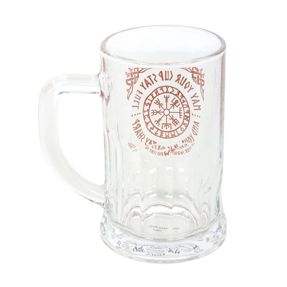 Viking Compass Glass Beer Tankard with Coaster Set