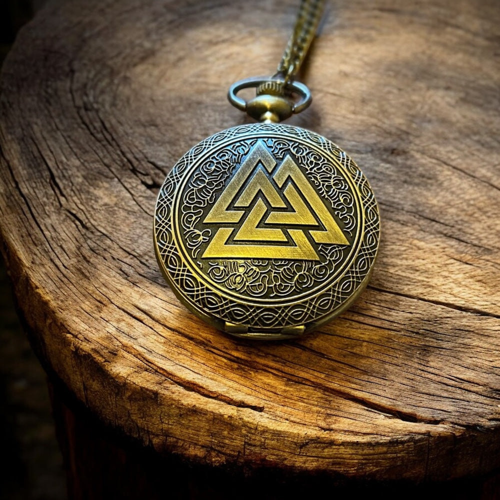PREMIUM VIKING VALKNUT POCKET WATCH