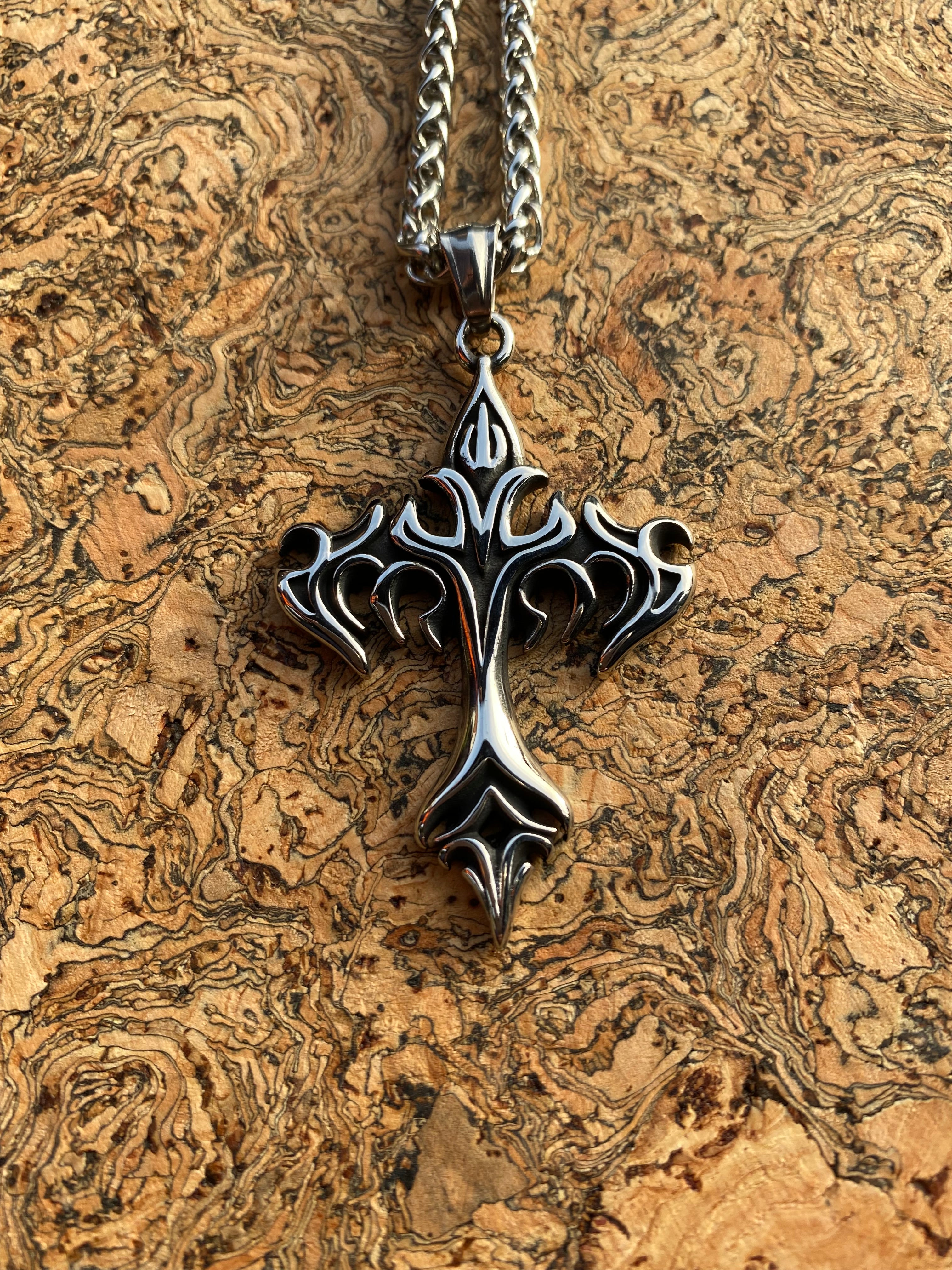 Viking Necklace - Nordic Flames Cross