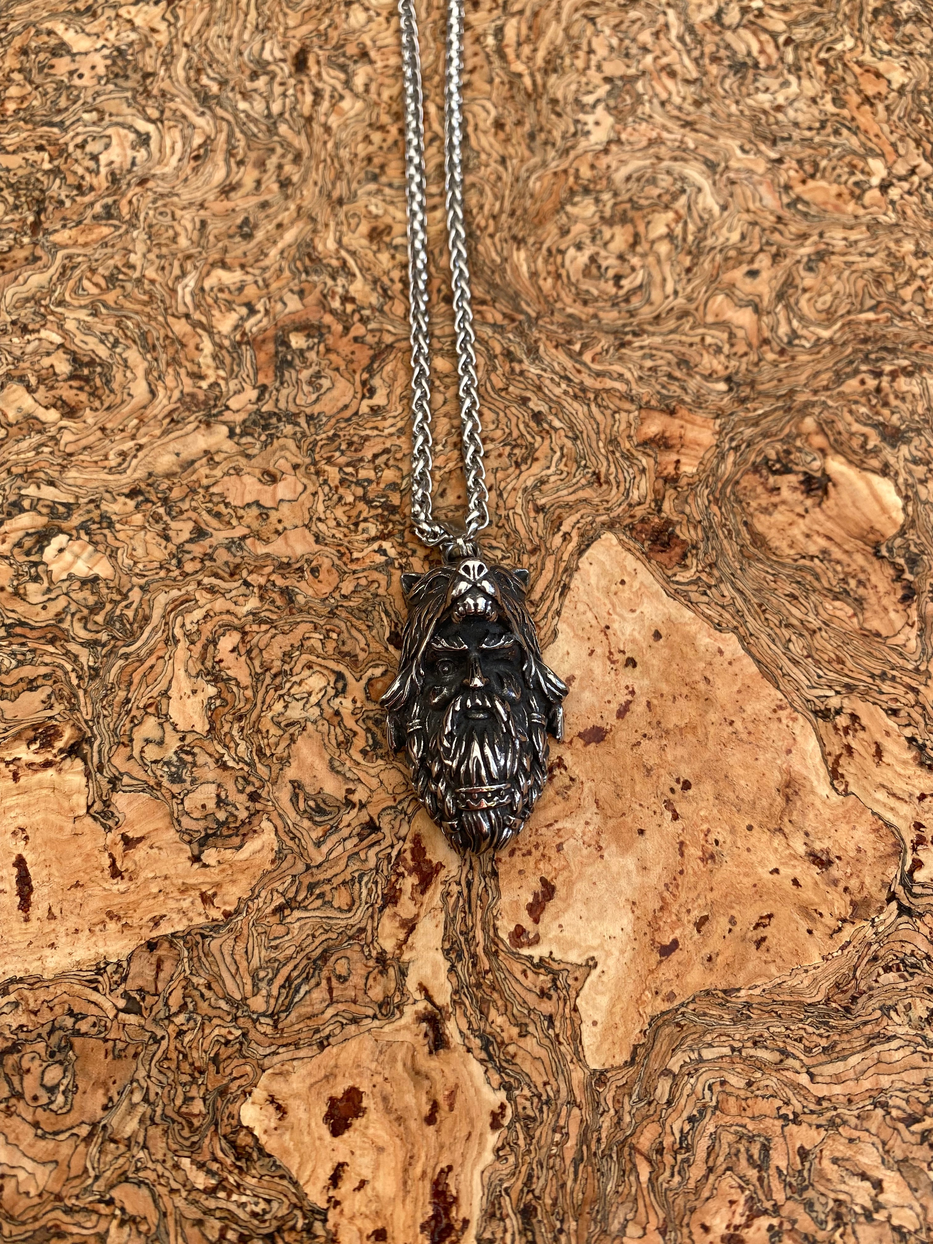 Viking Necklace - Odin Wolf Warrior