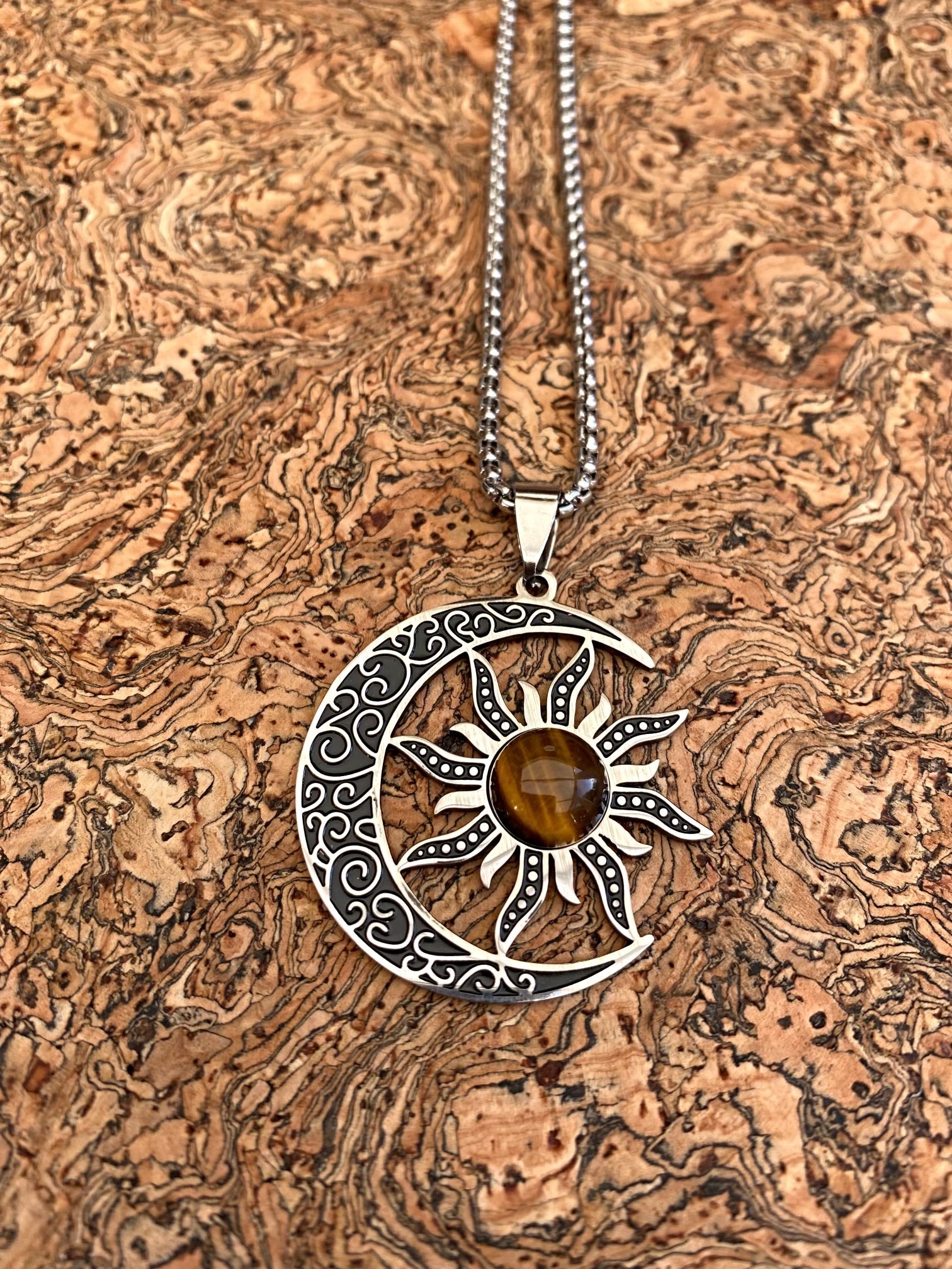 Pagan Necklace - Queen Of The Night Runic Stone