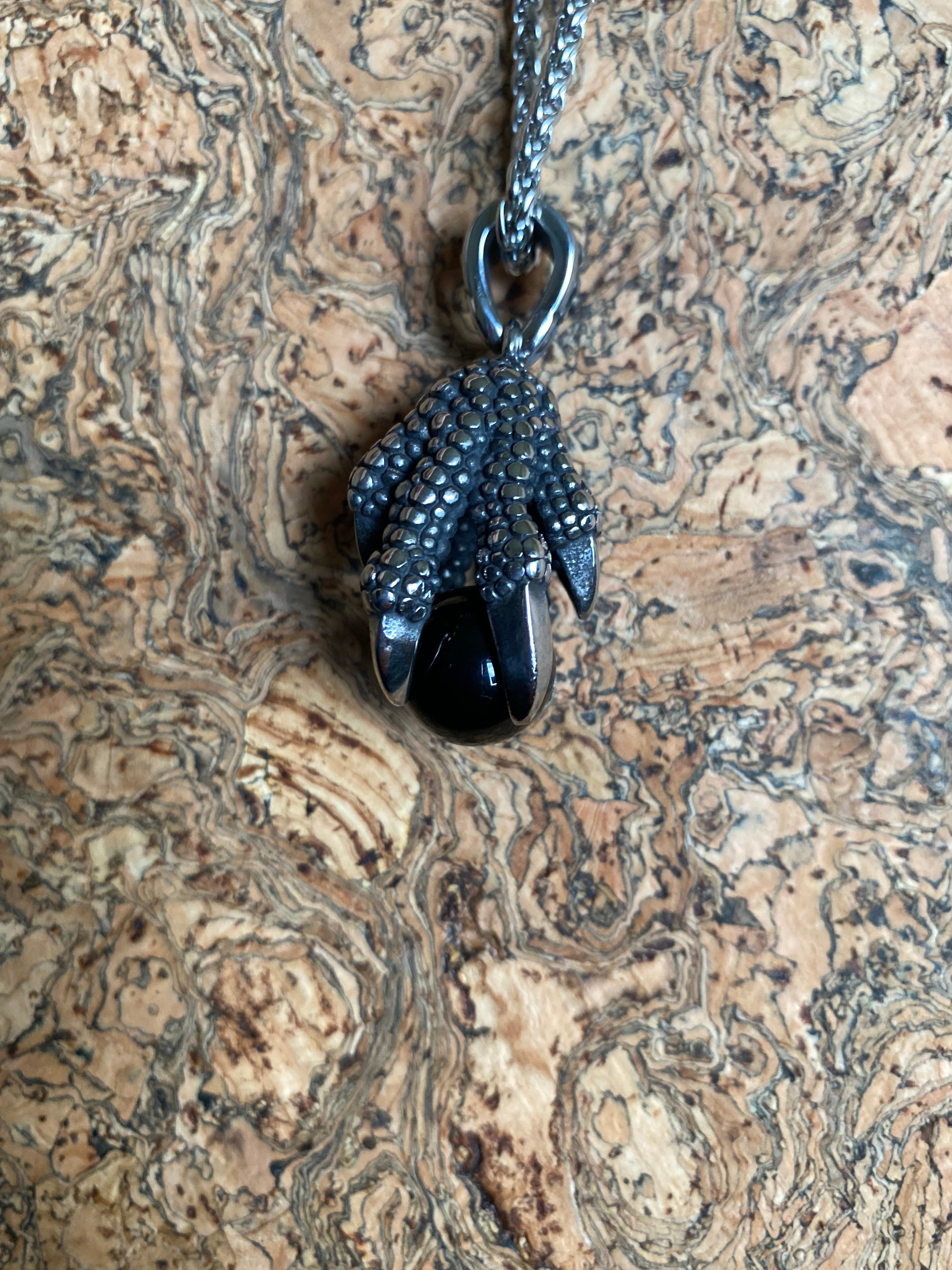 Ravens Claw Viking Necklace with Pearl