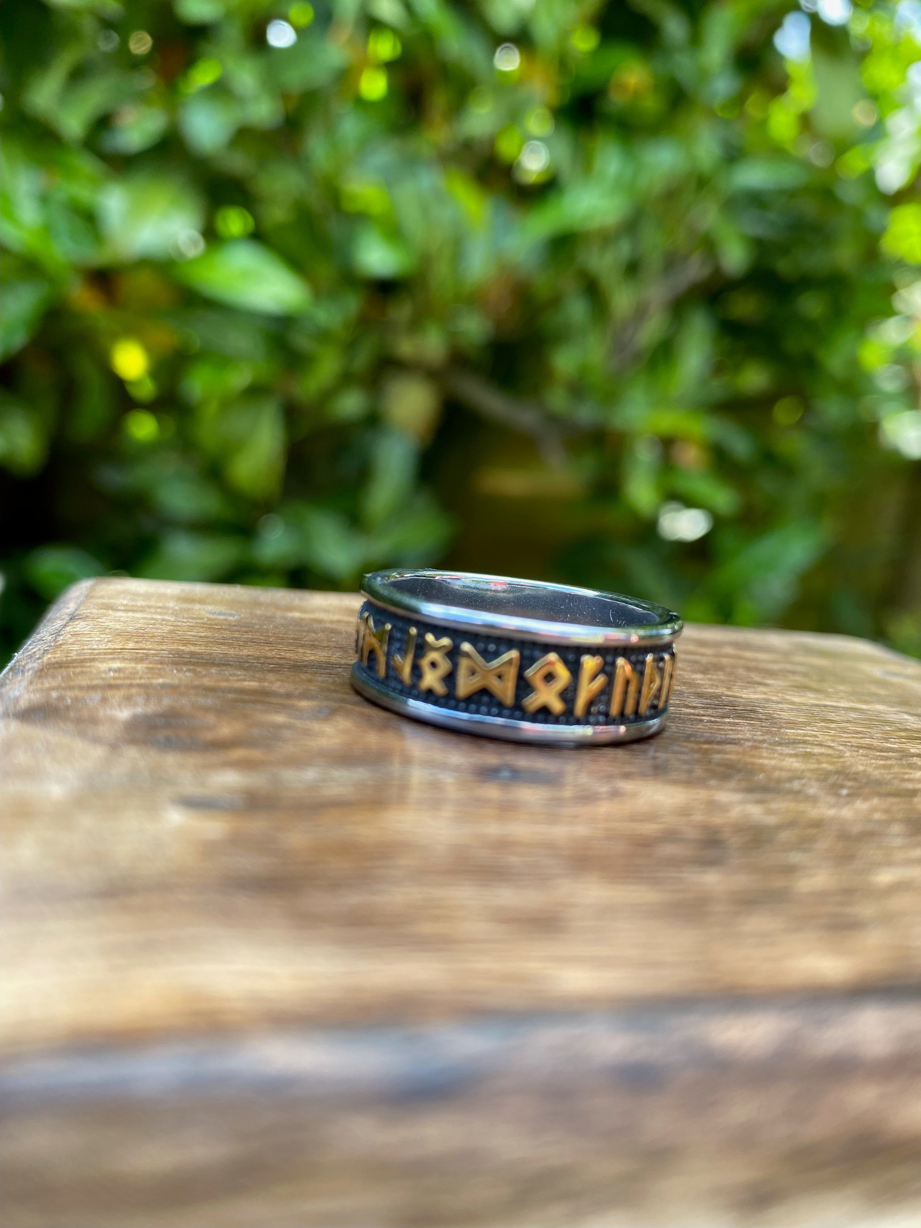 Viking Ring - Golden Runes
