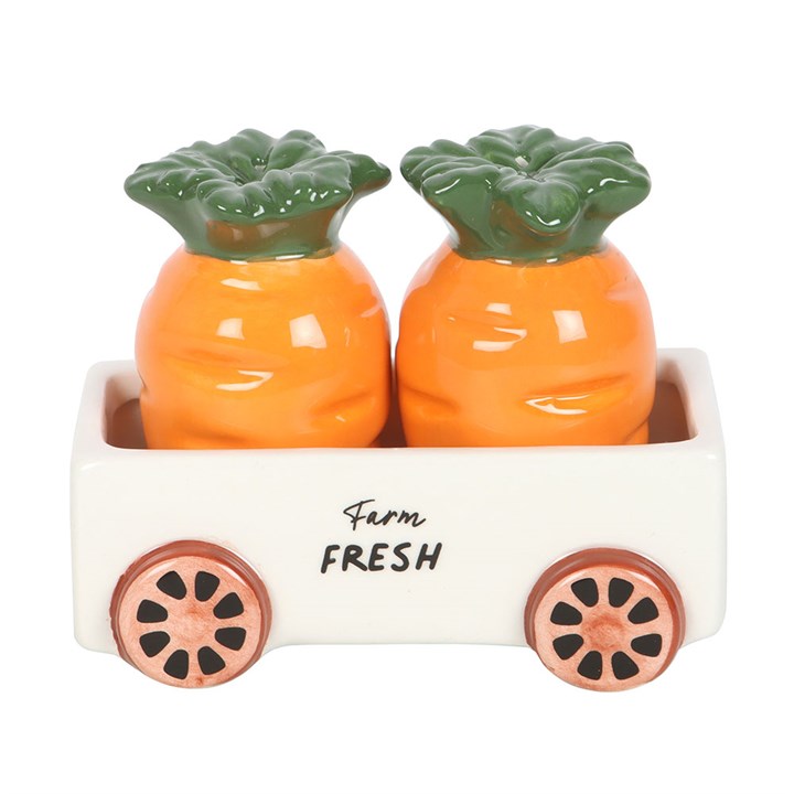 Salt & Pepper Shaker Carrot Cart Set