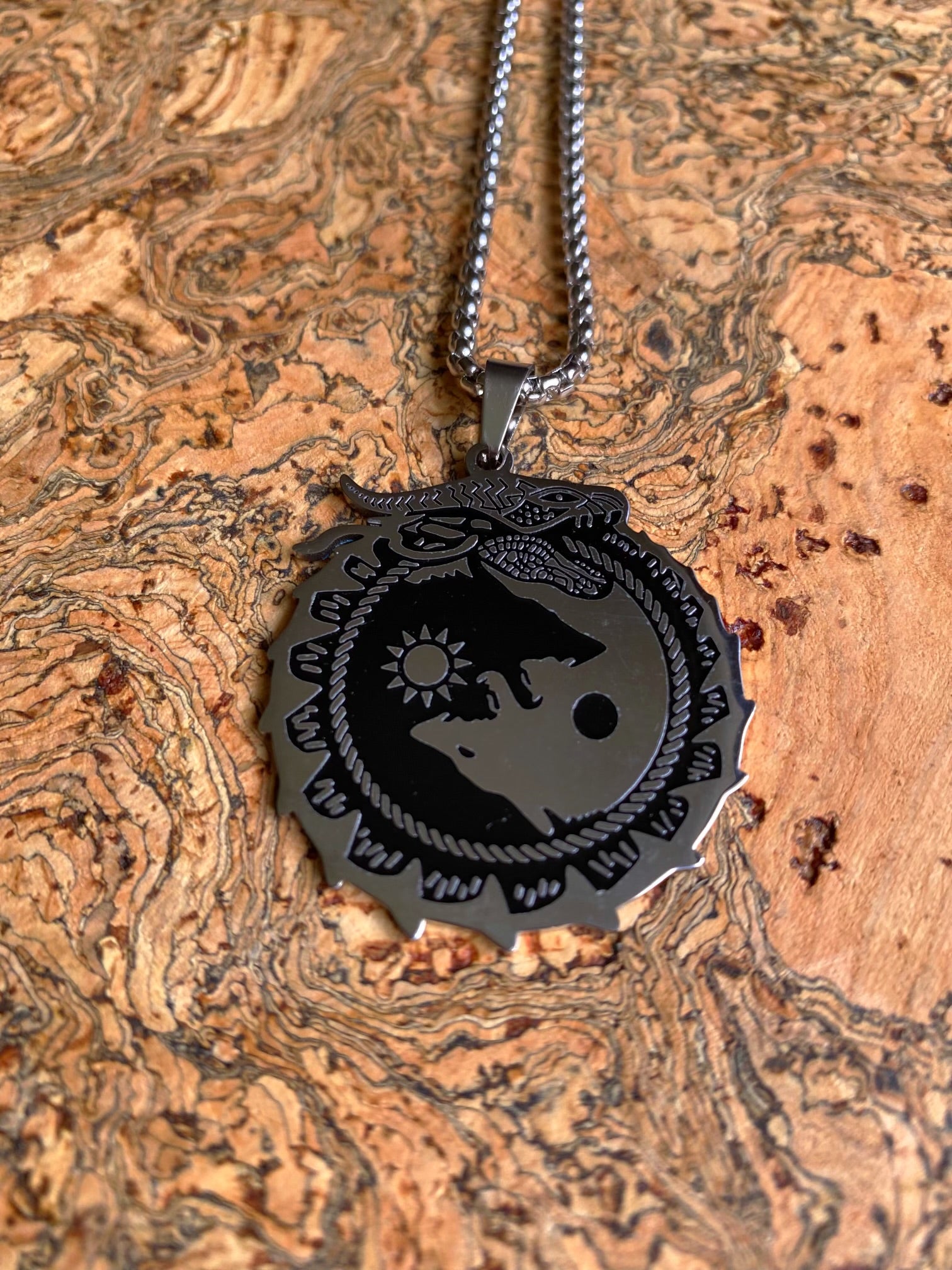 Wolf Viking Necklace - The Keeper Of The Skoll & Hati Wolf