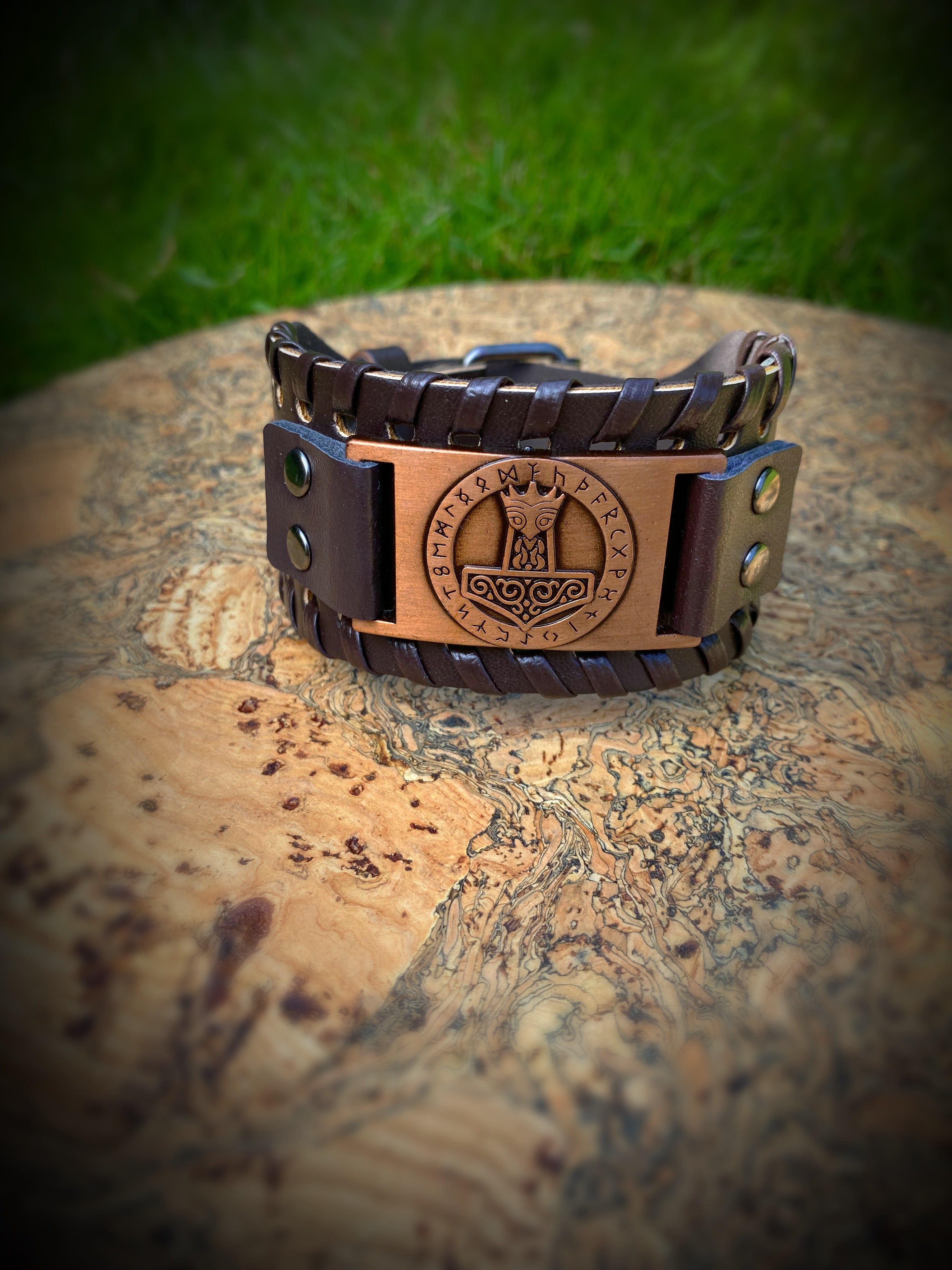 The Almighty Thor Hammer Leather Viking Bracelet