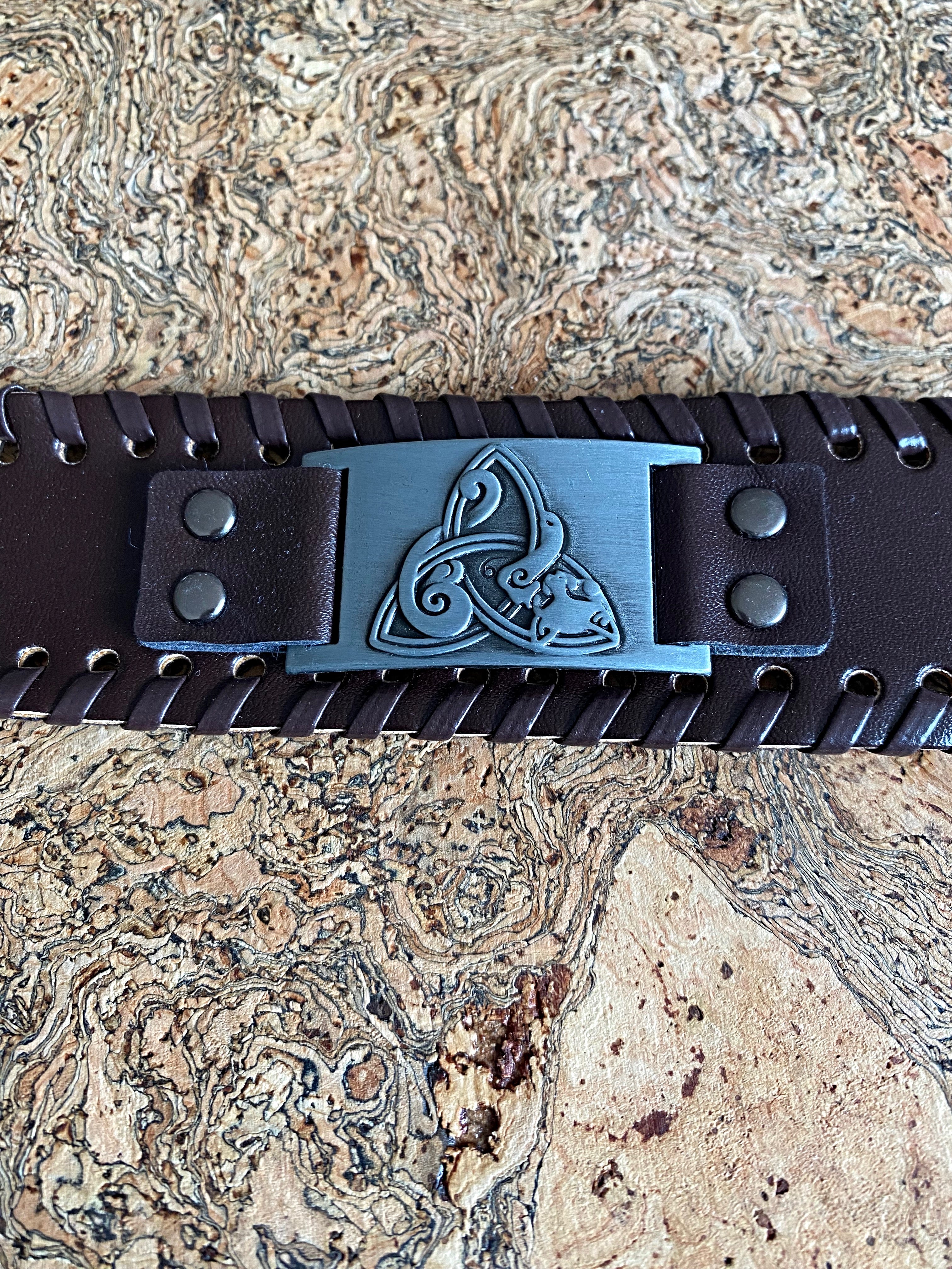 The Triquetra Leather Viking Bracelet