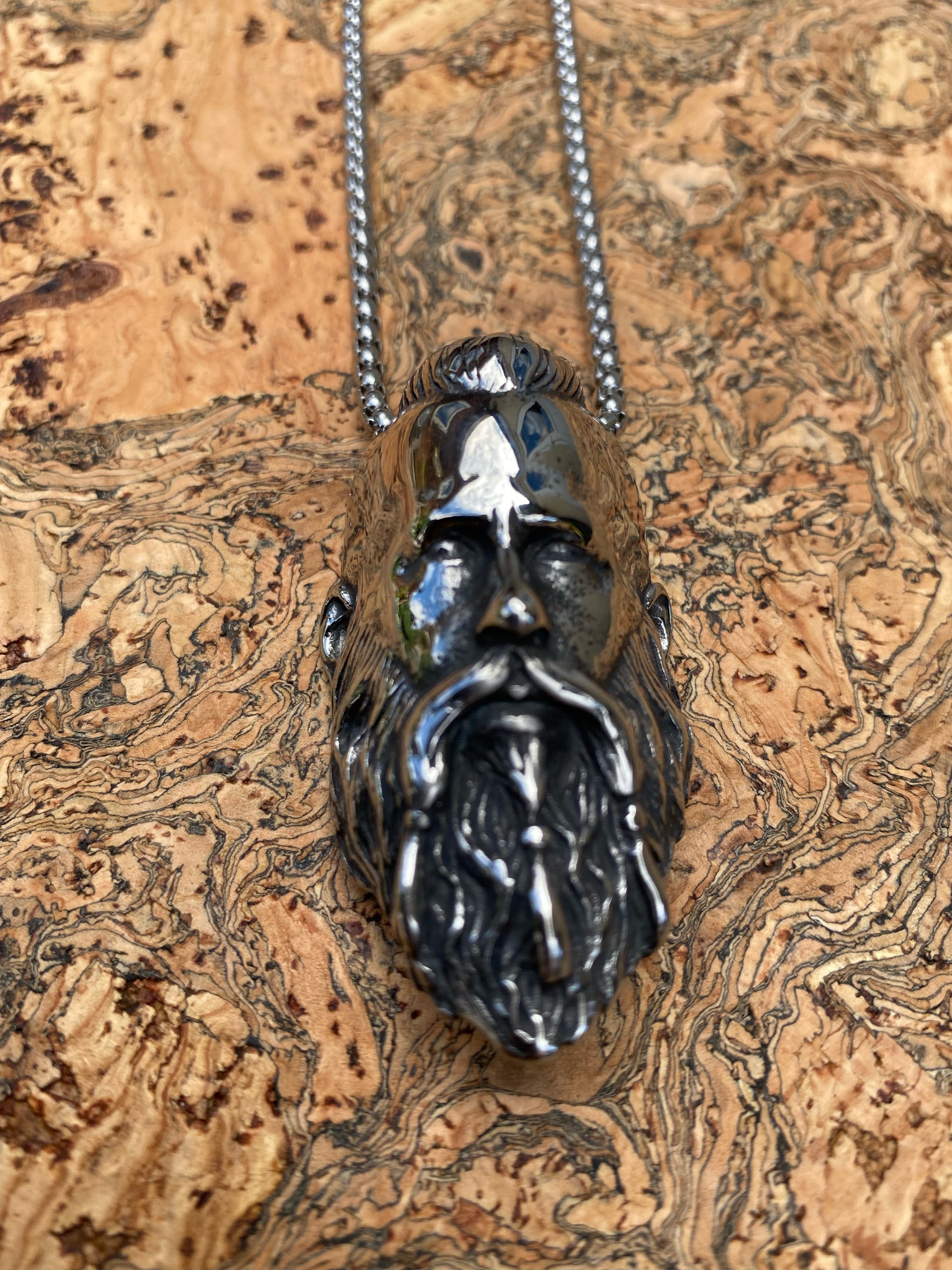 Heavy Thor Steel 3D Warrior Viking Necklace