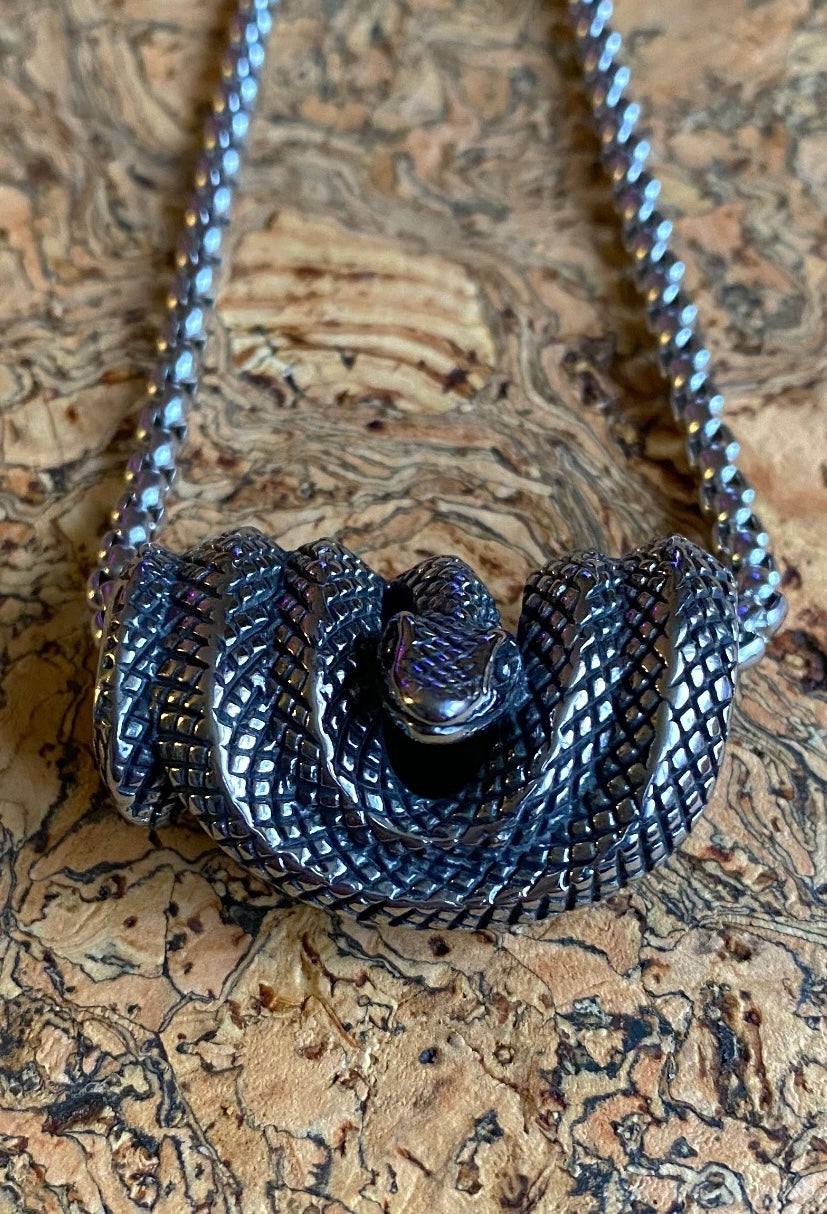 Premium Viking Necklace - The Coiled Jörmungandr
