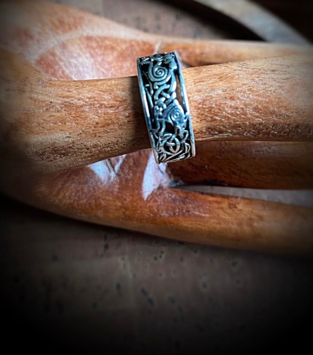 Norse wolf ring sale