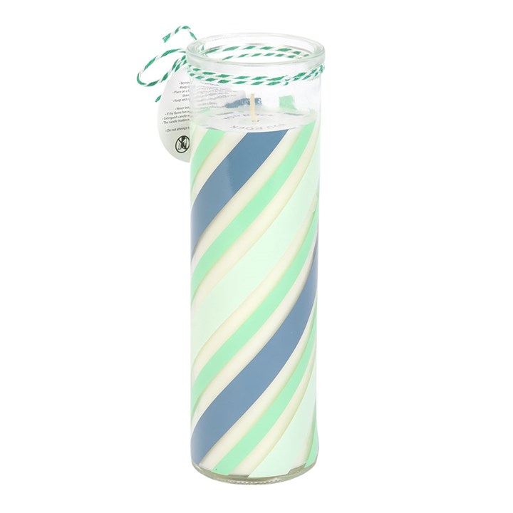 Retro Candy Striped Peppermint Candle