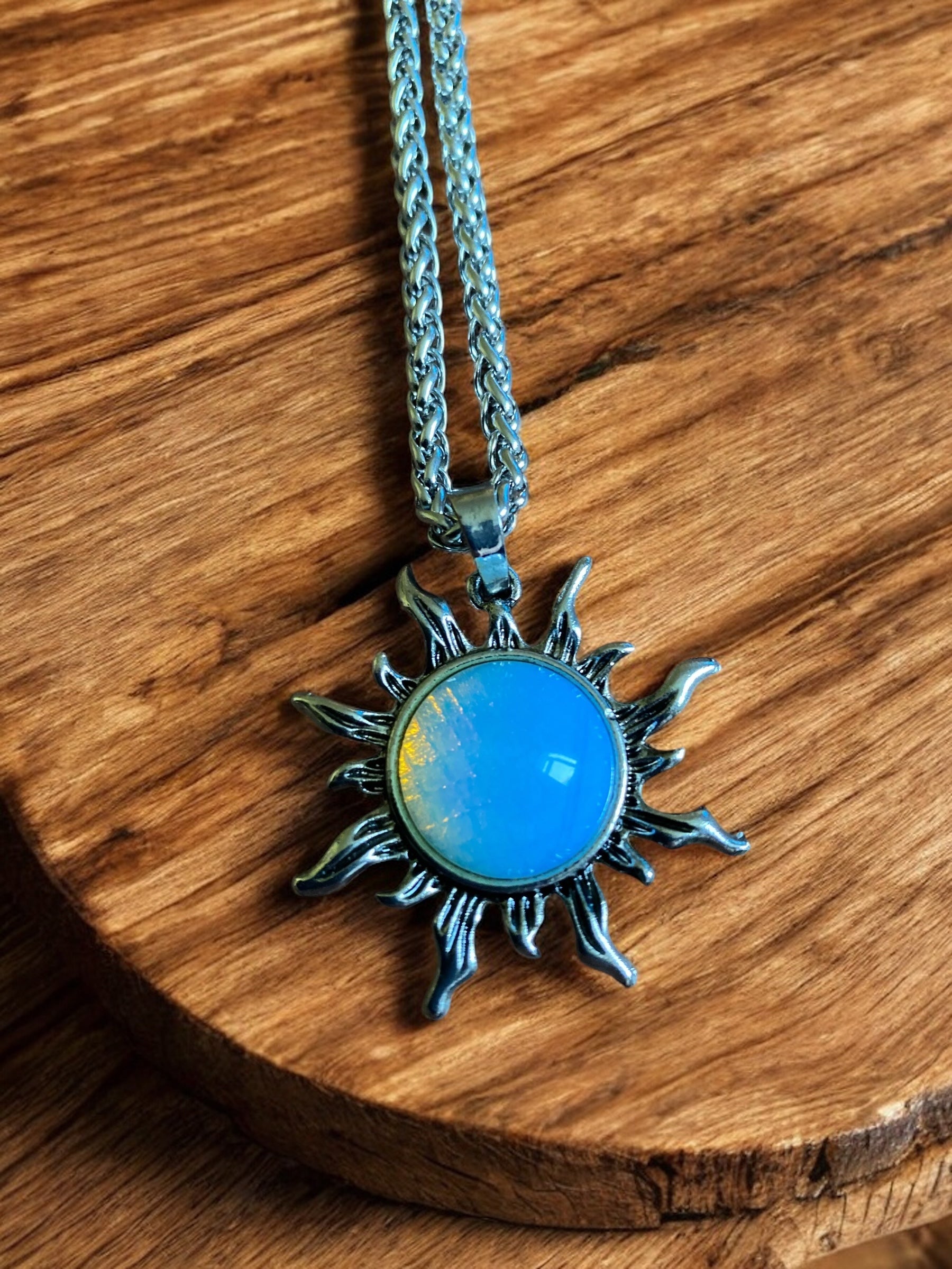 Pagan Necklace - Natural Sun Real Crystals