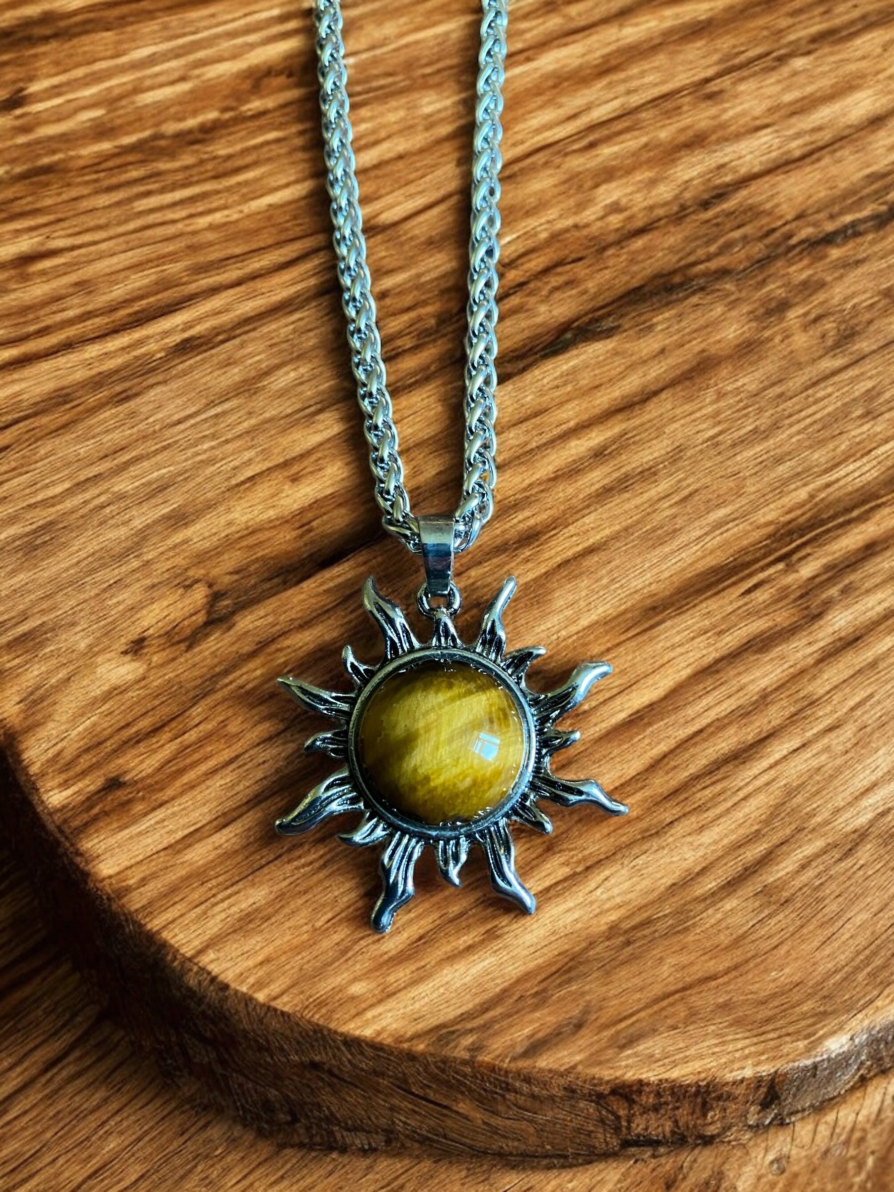Pagan Necklace - Natural Sun Real Crystals