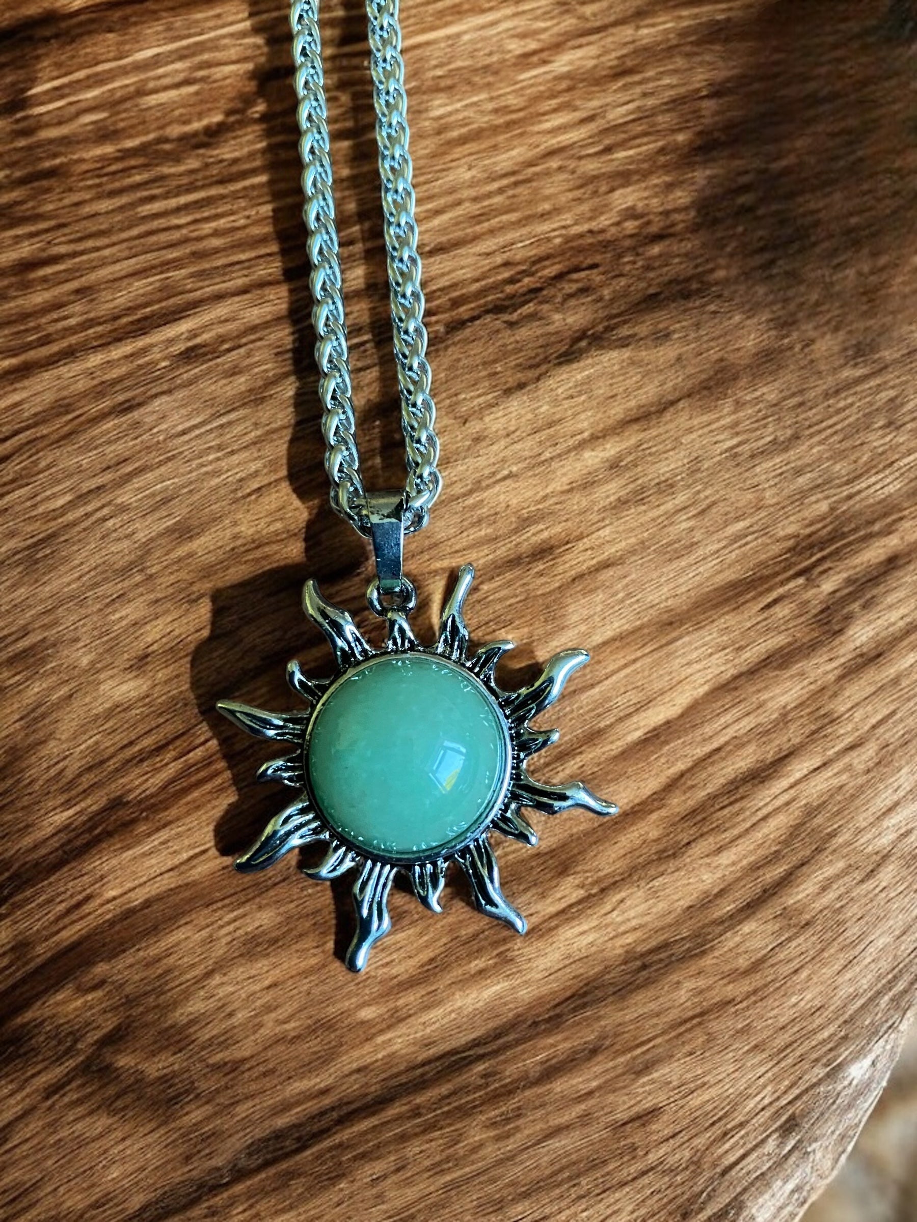 Pagan Necklace - Natural Sun Real Crystals