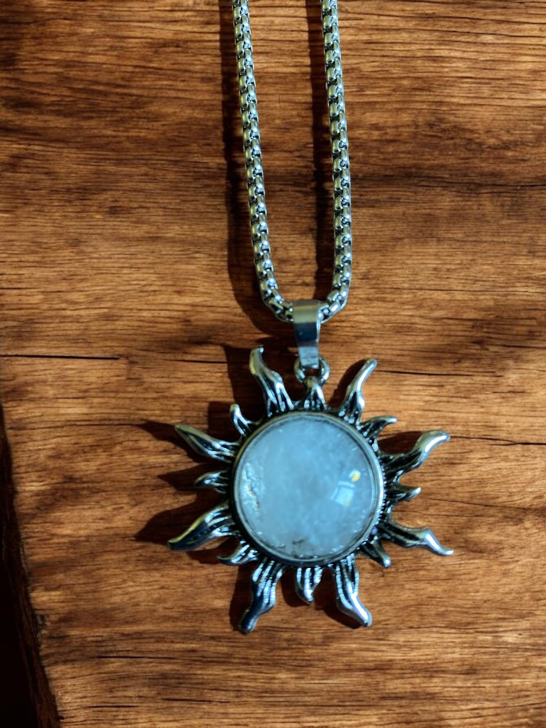 Pagan Necklace - Natural Sun Real Crystals