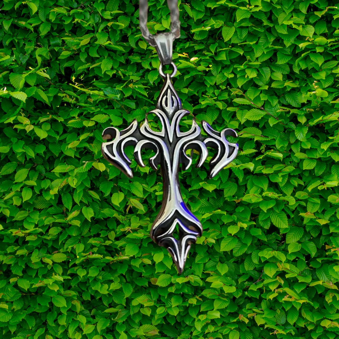 Viking Necklace - Nordic Flames Cross