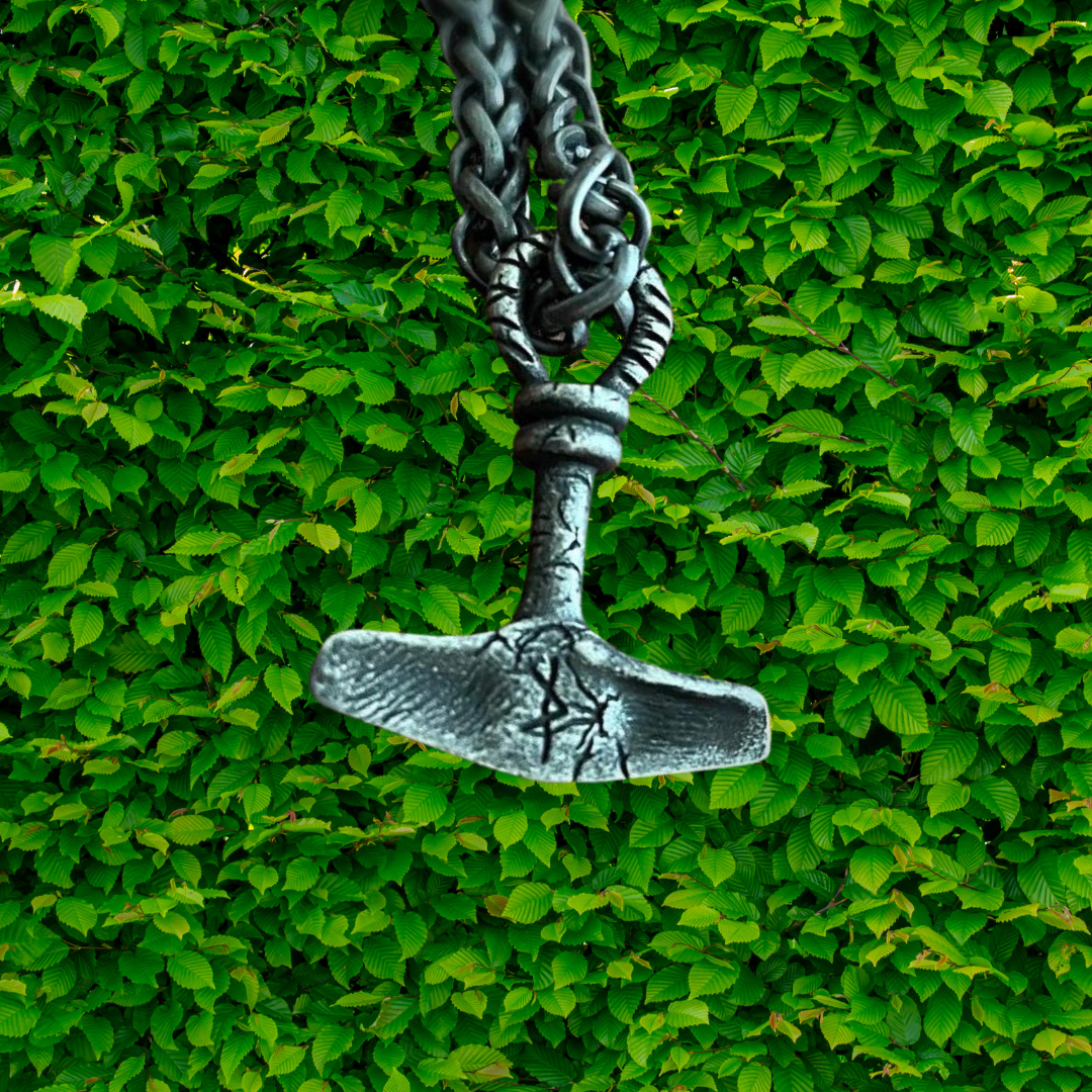 Rustic, Heavy Thor Hammer Viking Necklace