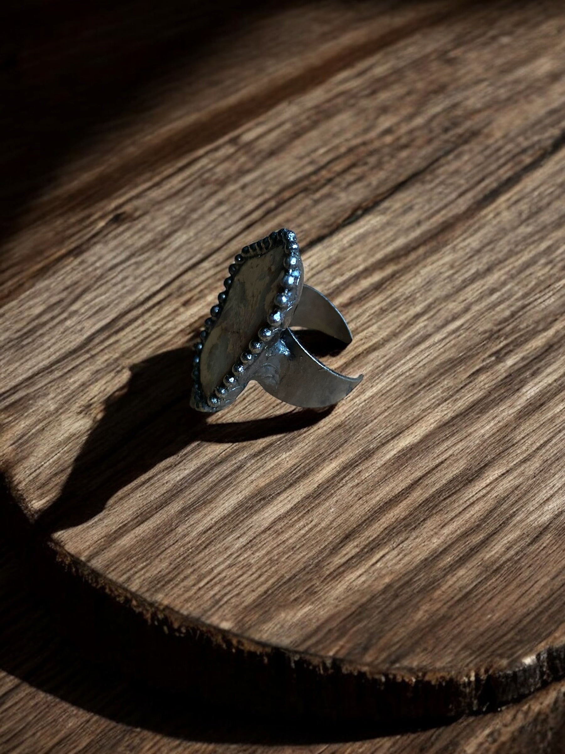 Ocean Jasper Crystal Adjustable Ring