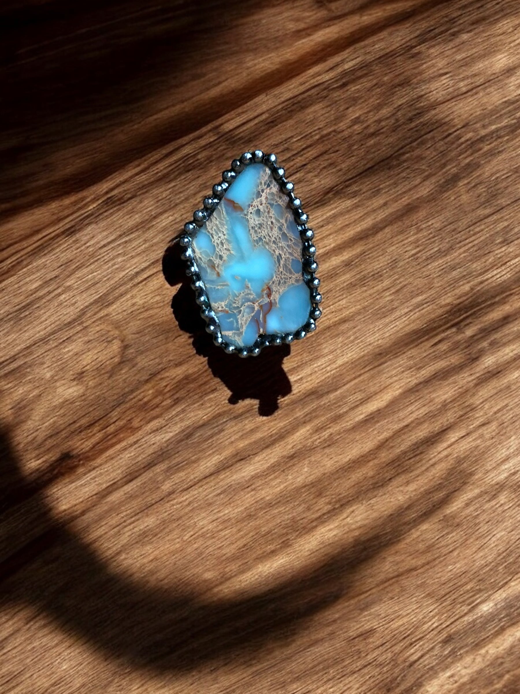 Ocean Jasper Crystal Adjustable Ring