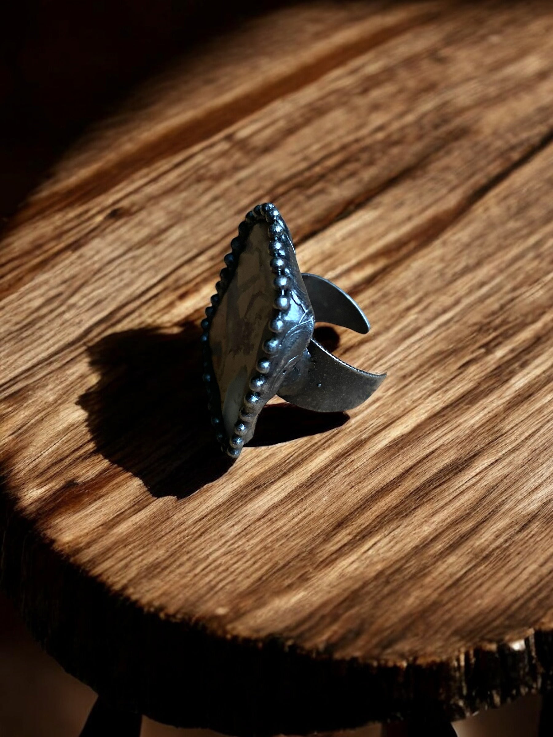 Ocean Jasper Crystal Adjustable Ring