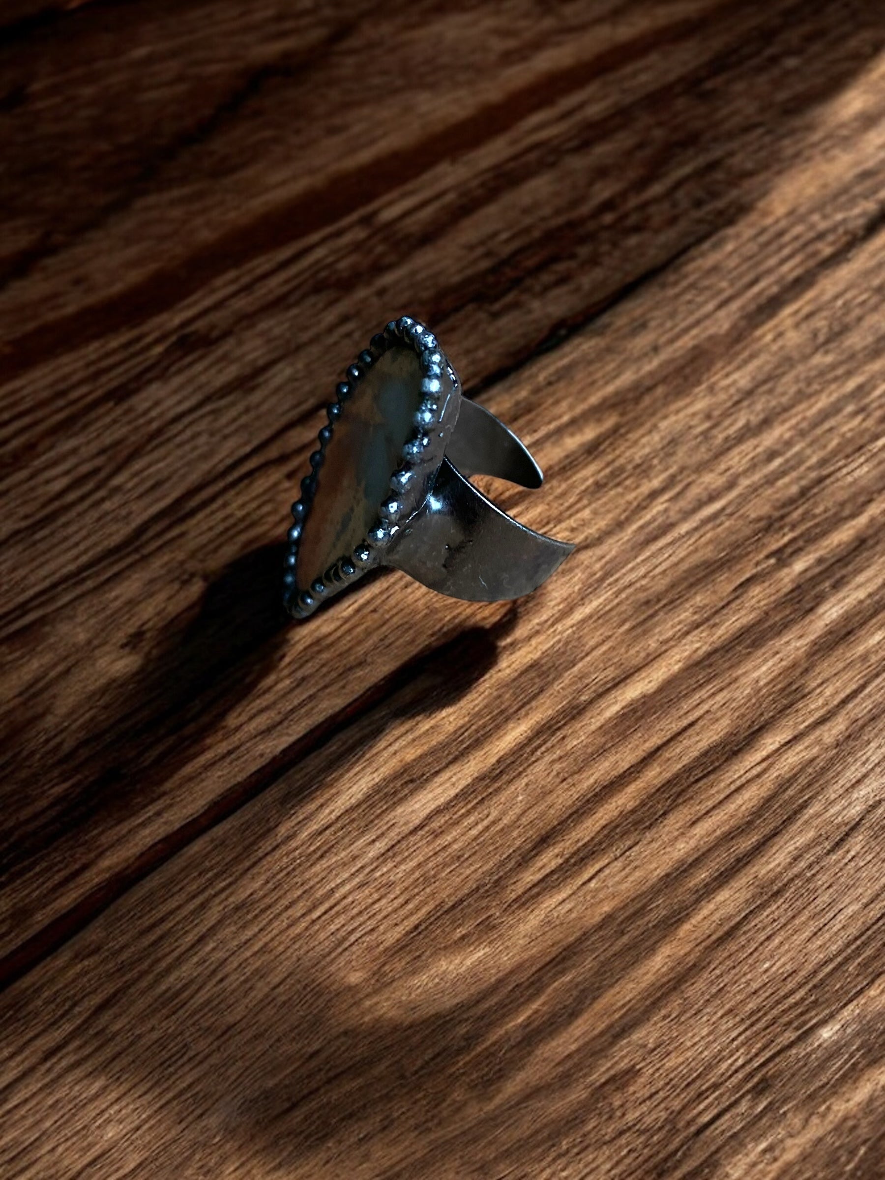 Ocean Jasper Crystal Adjustable Ring