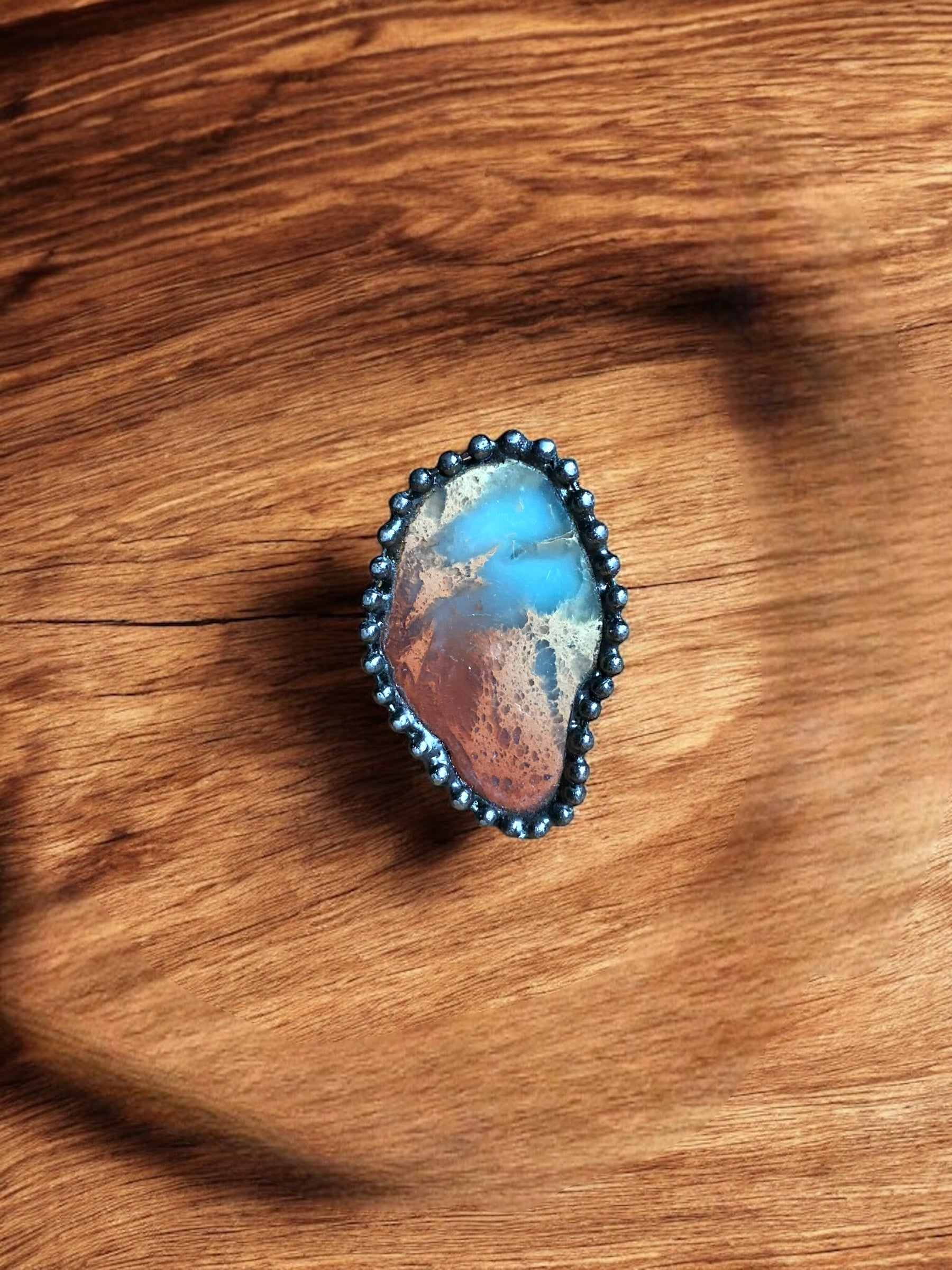 Ocean Jasper Crystal Adjustable Ring