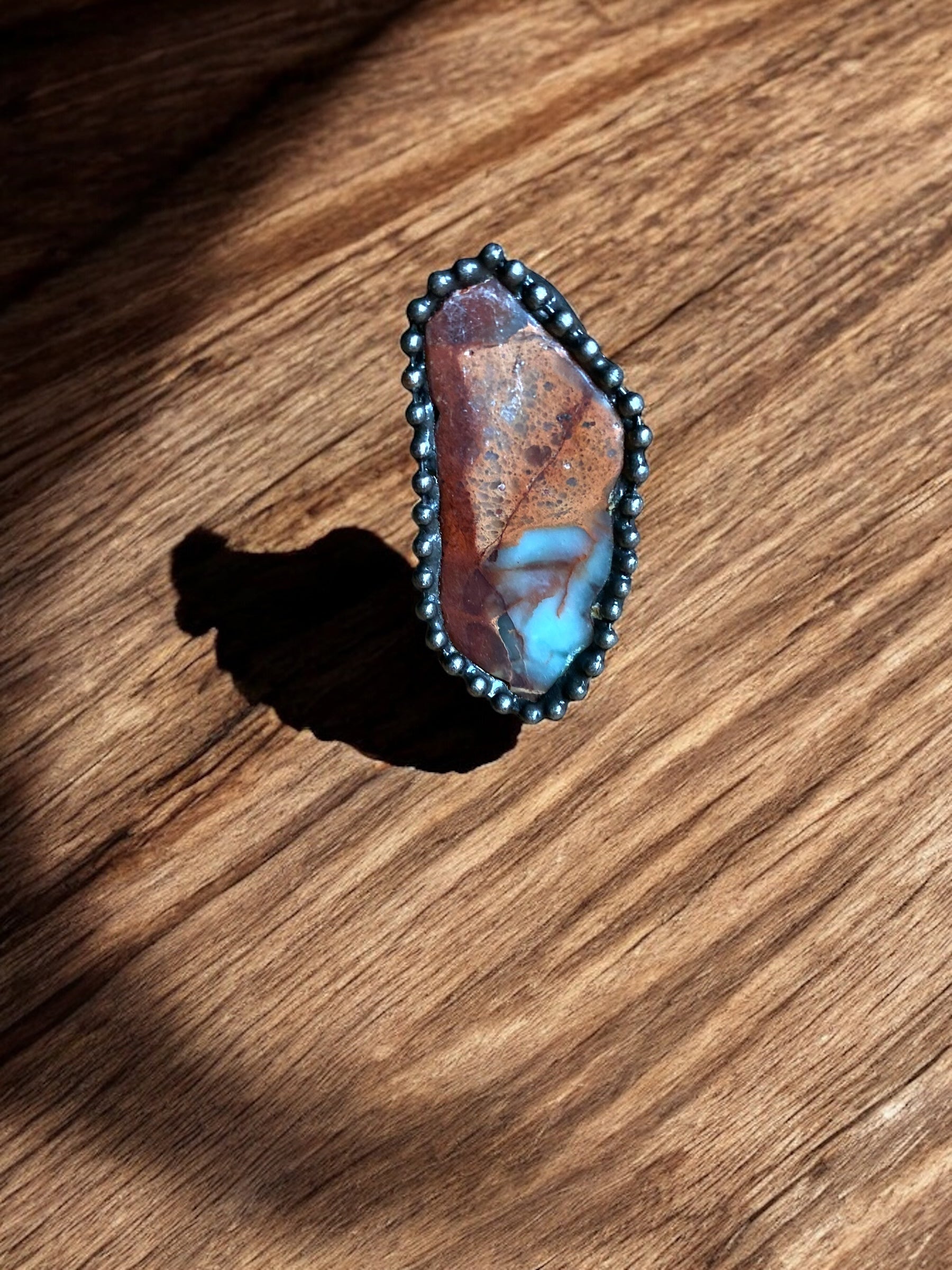Ocean Jasper Crystal Adjustable Ring