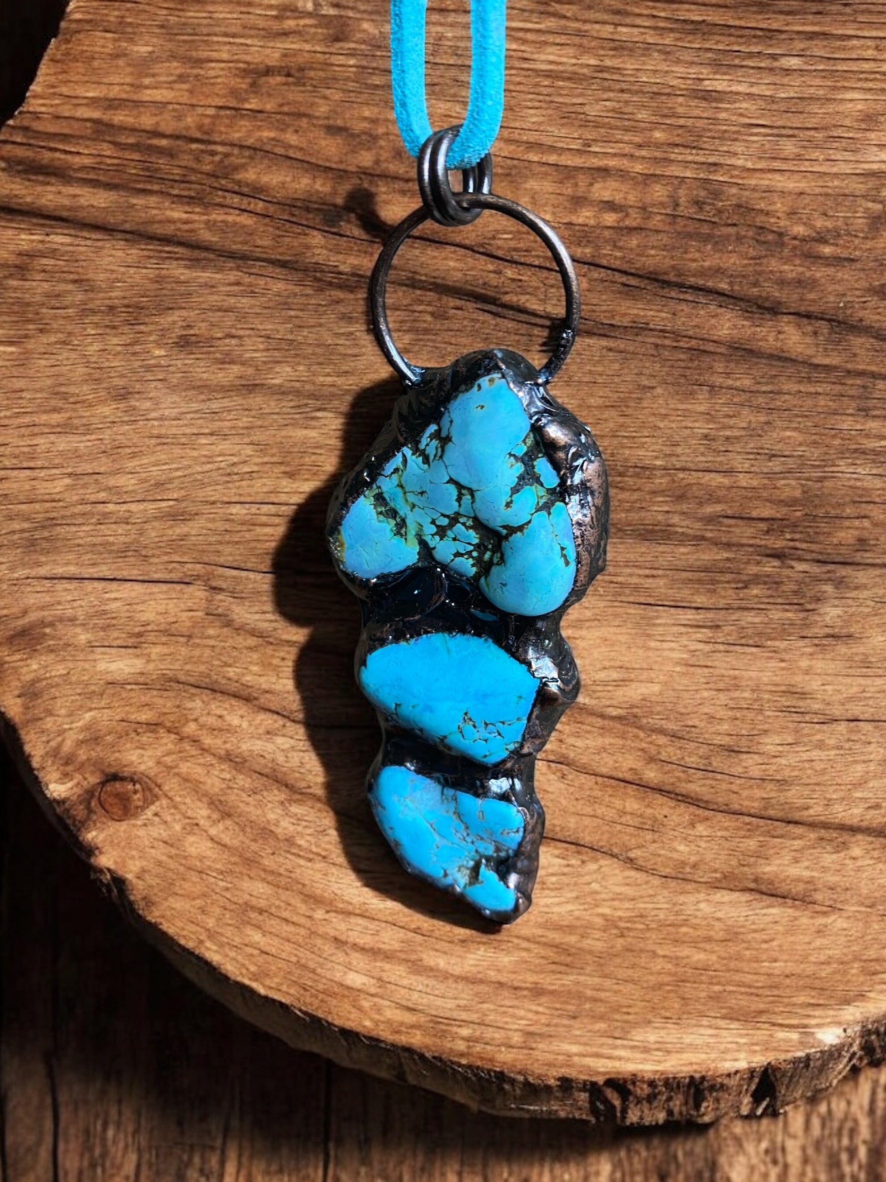 Large Turquoise Stone Crystal Pagan Necklace