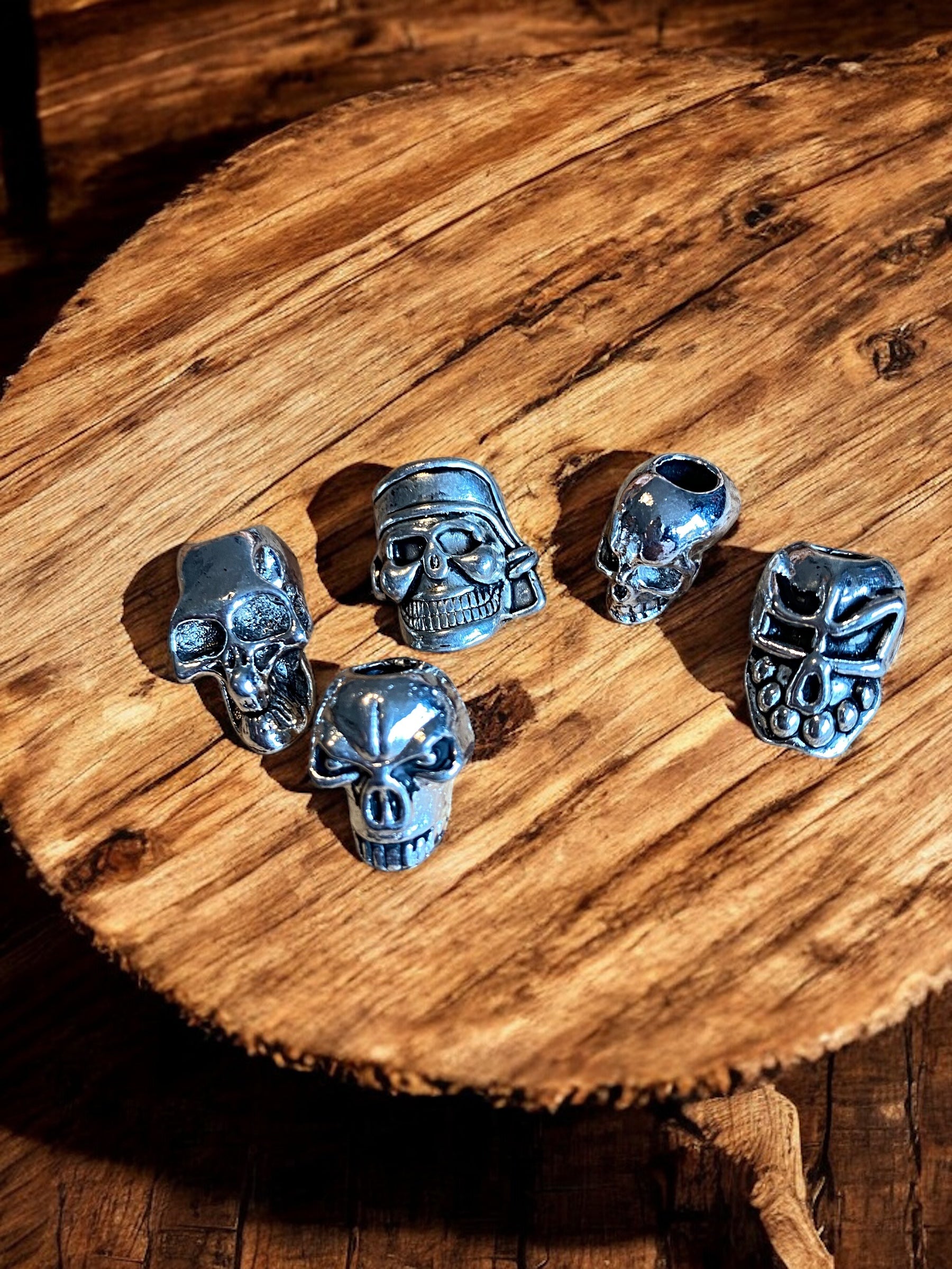 Viking Beard Bead Set of 5 - Warrior Skulls