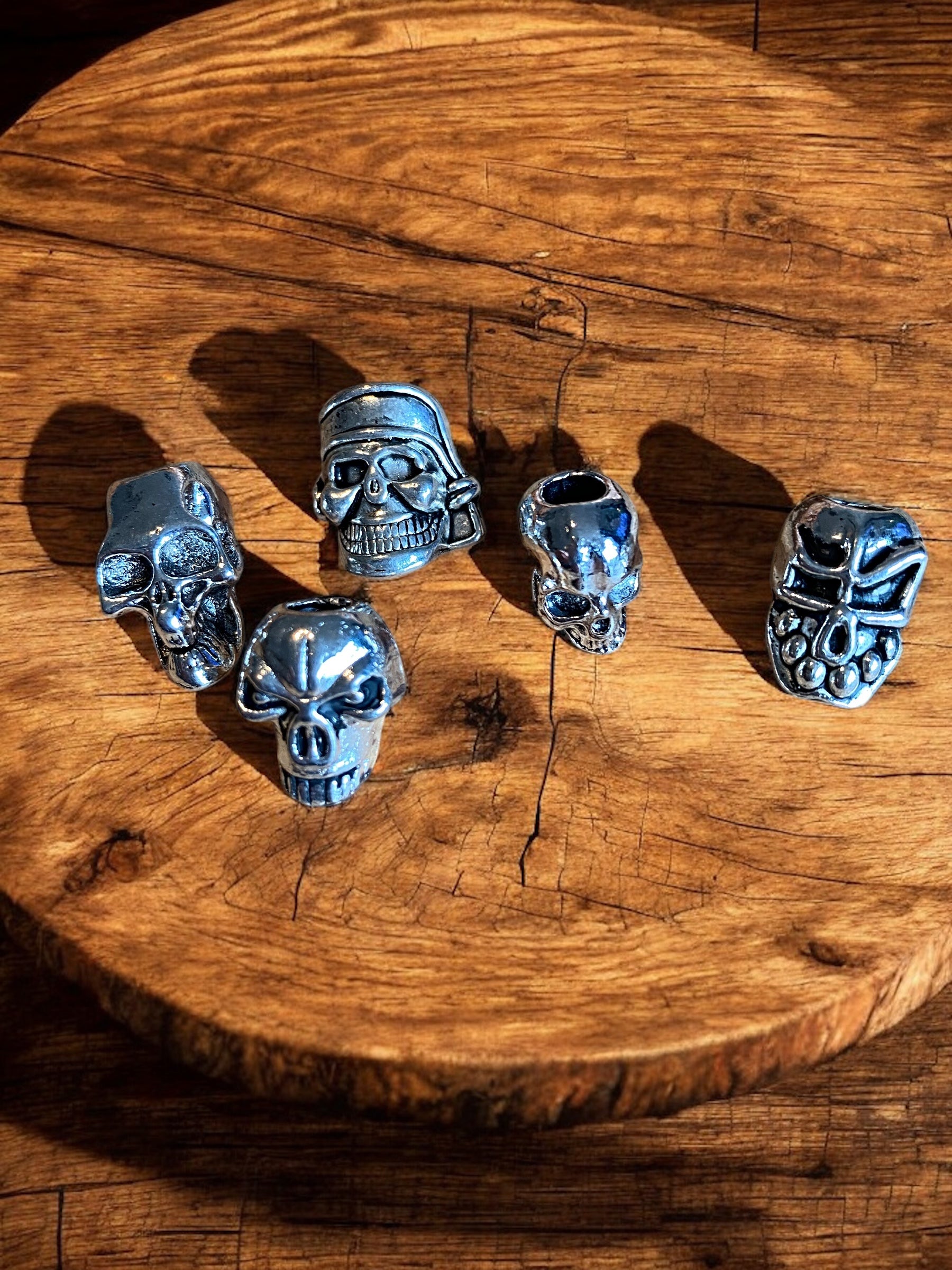 Viking Beard Bead Set of 5 - Warrior Skulls