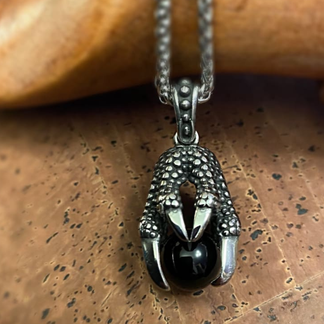 Ravens Claw Viking Necklace with Pearl