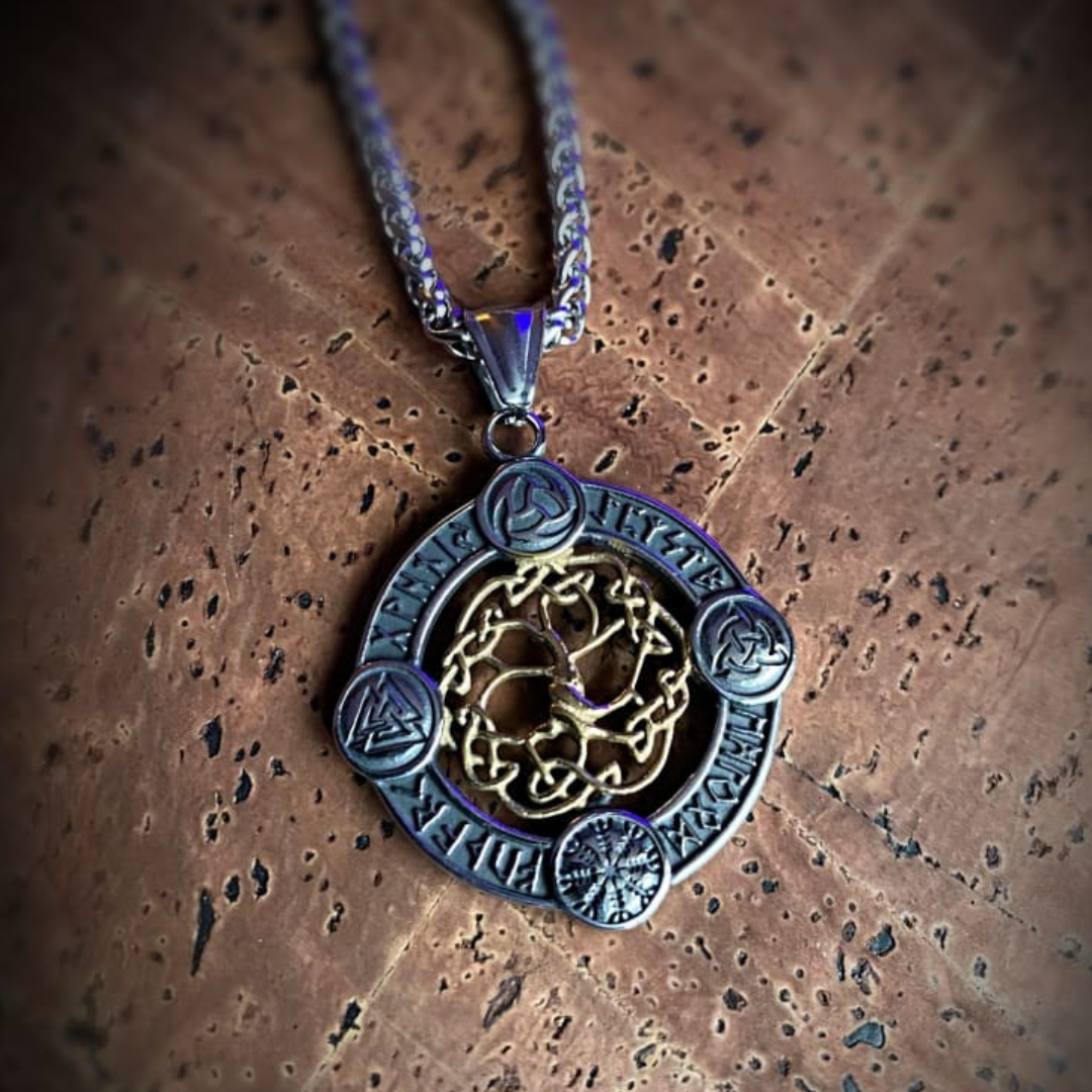 Viking Necklace - Golden Knotted Tree of Life