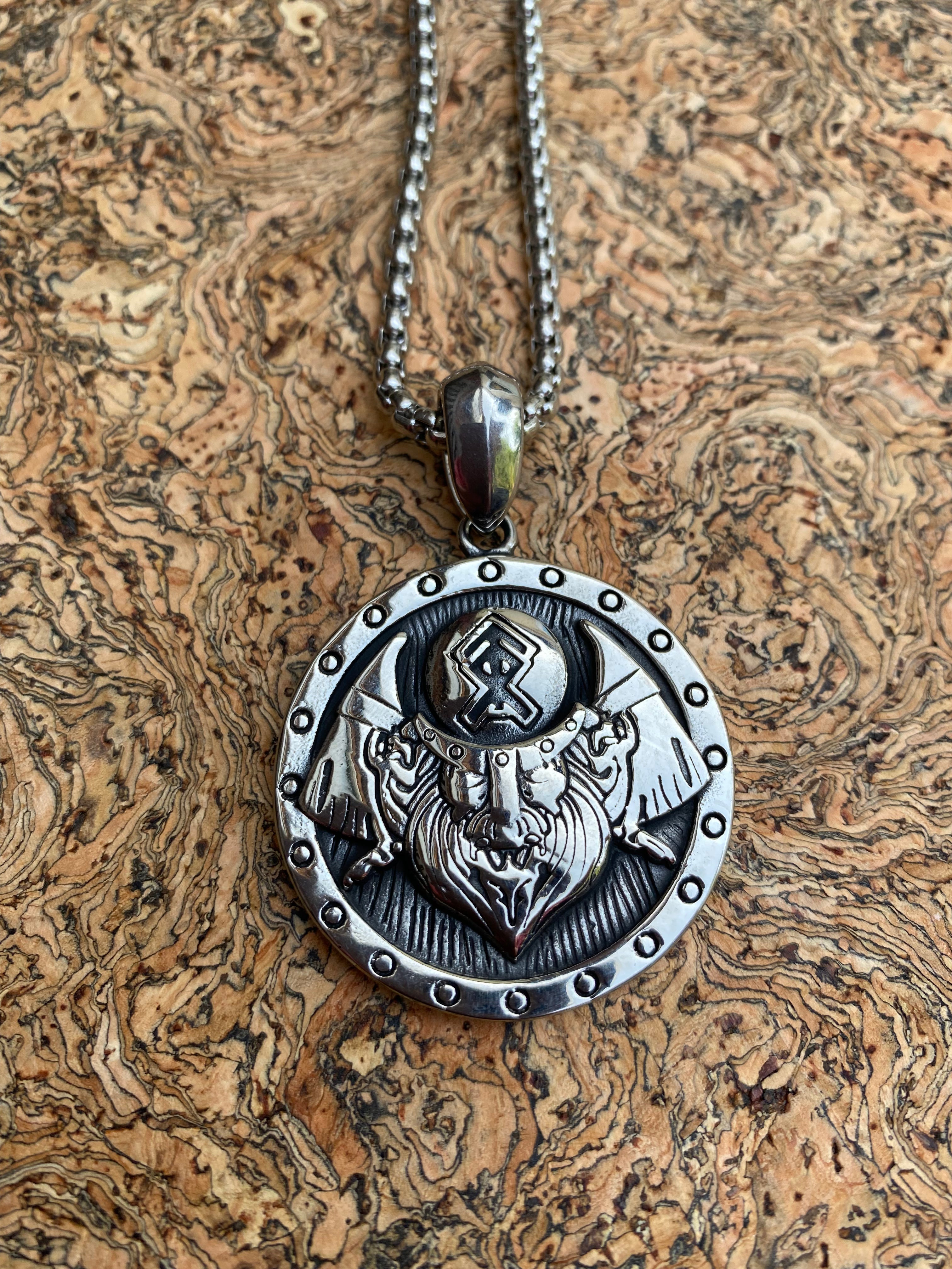 Viking Necklace - Heavy Double Sided Warrior