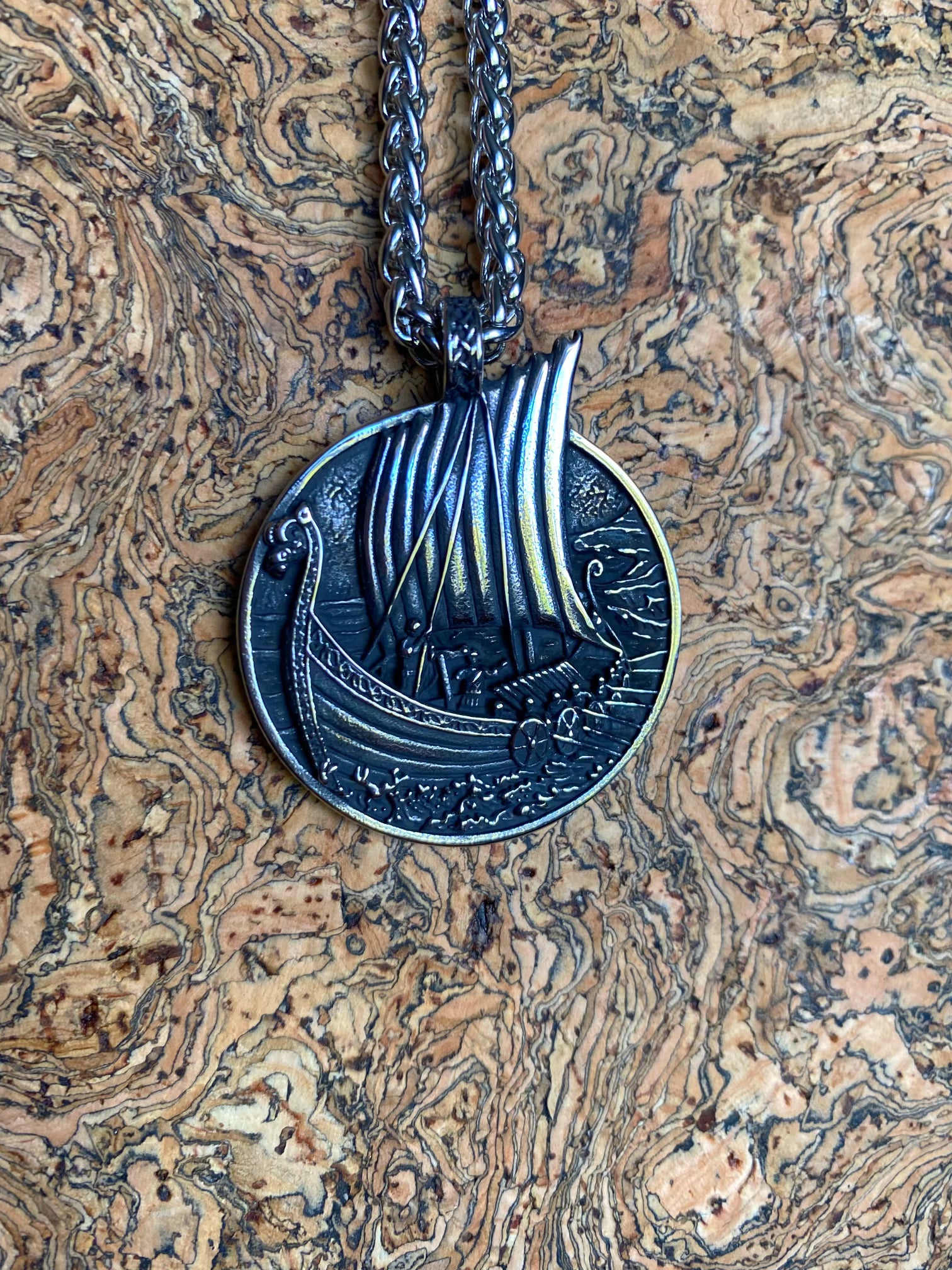 Heroic Norse Longship Viking Necklace