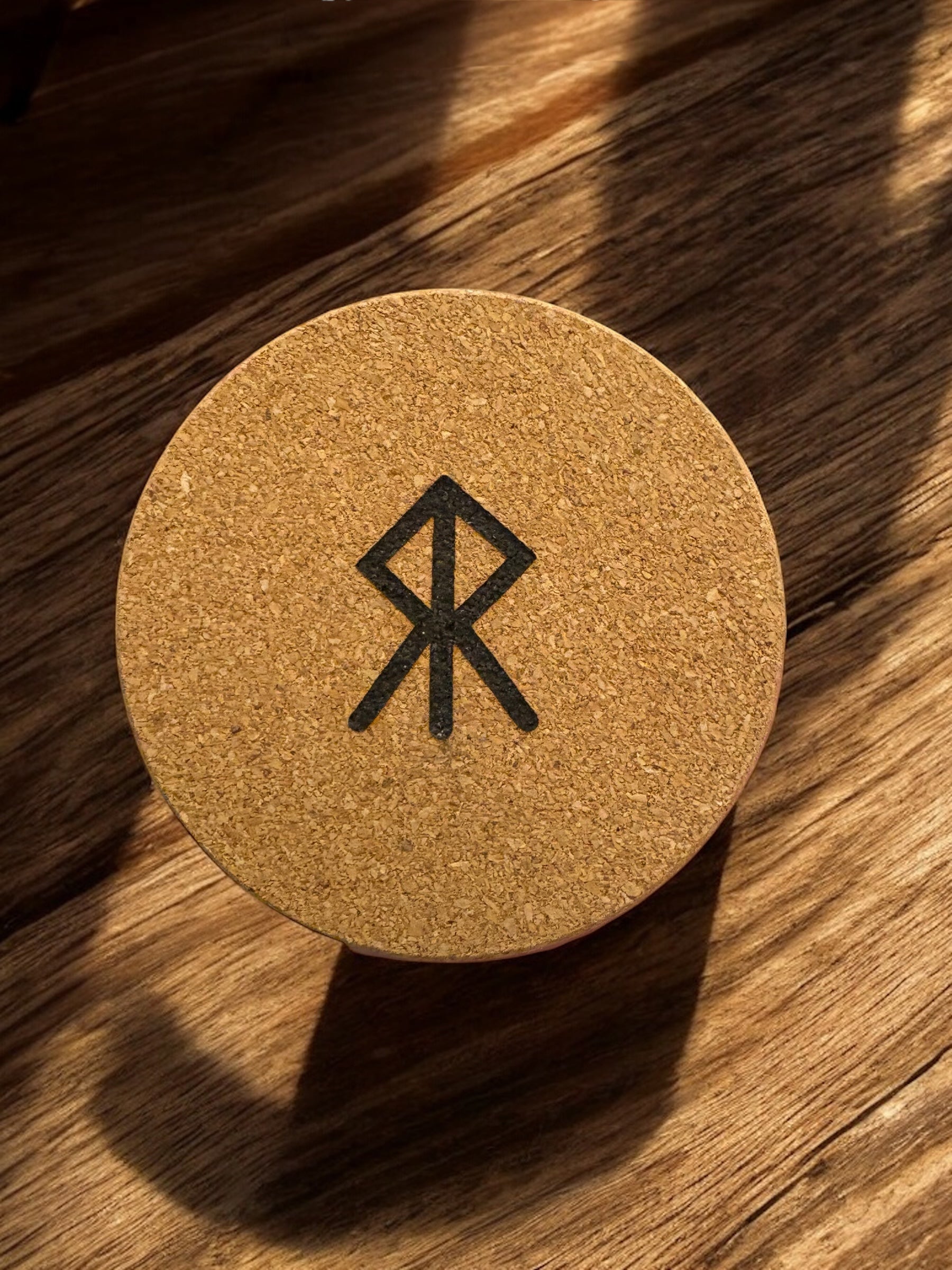 Set of 4 Viking Courage Runes Cork Coaster Set