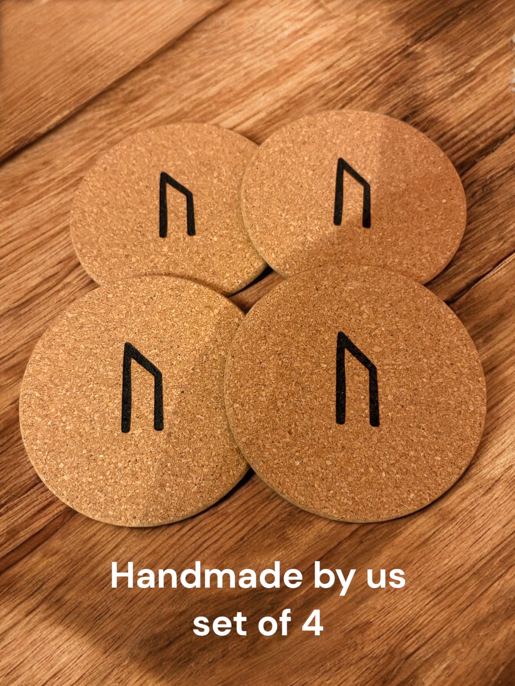 Set of 4 Viking Uruz Rune Coaster Set