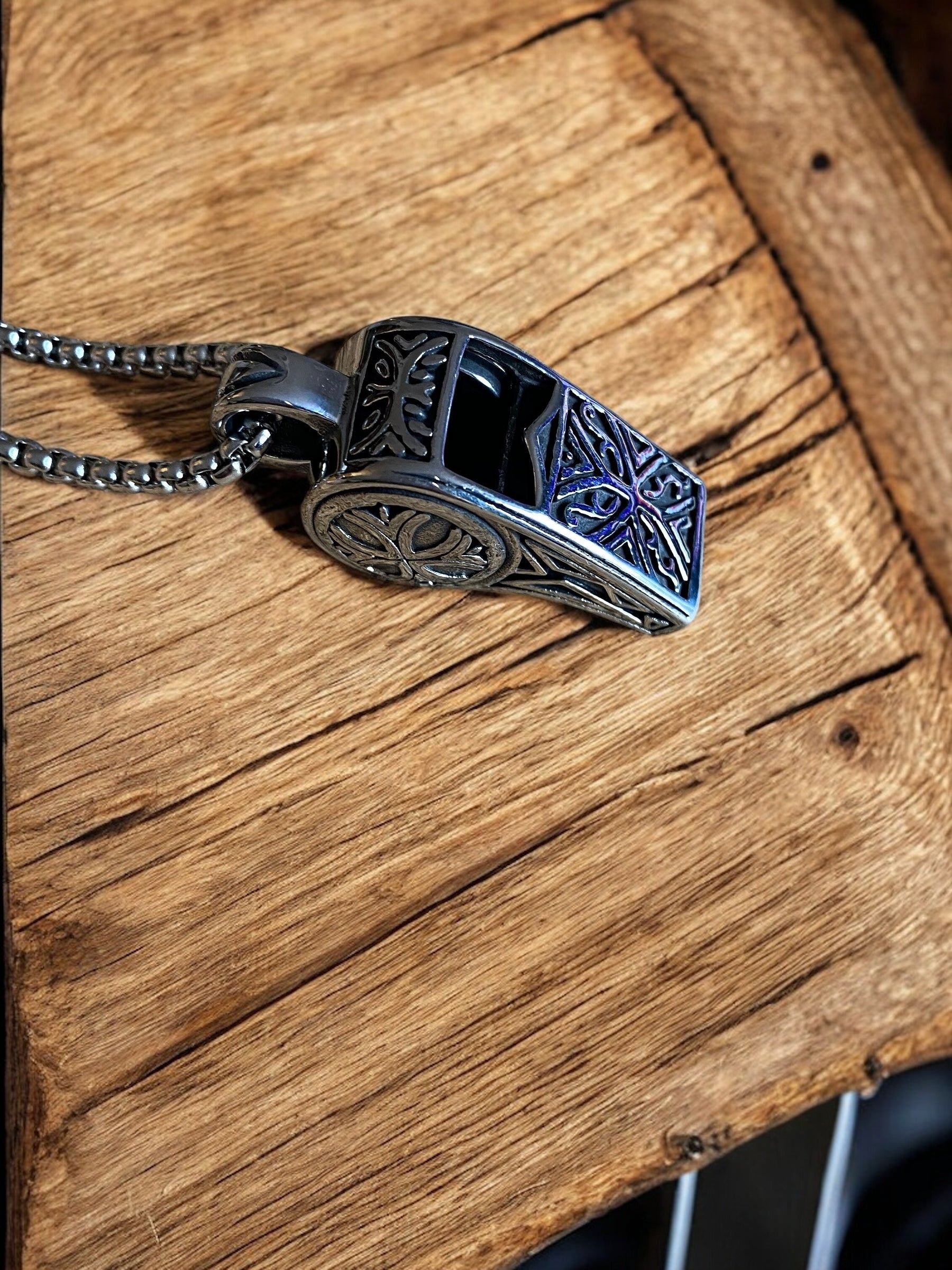 Kulning Whistle Viking Necklace in Stainless Steel