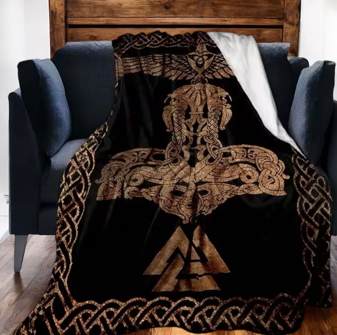 Golden Valknut Twsiter Soft Throw Blanket