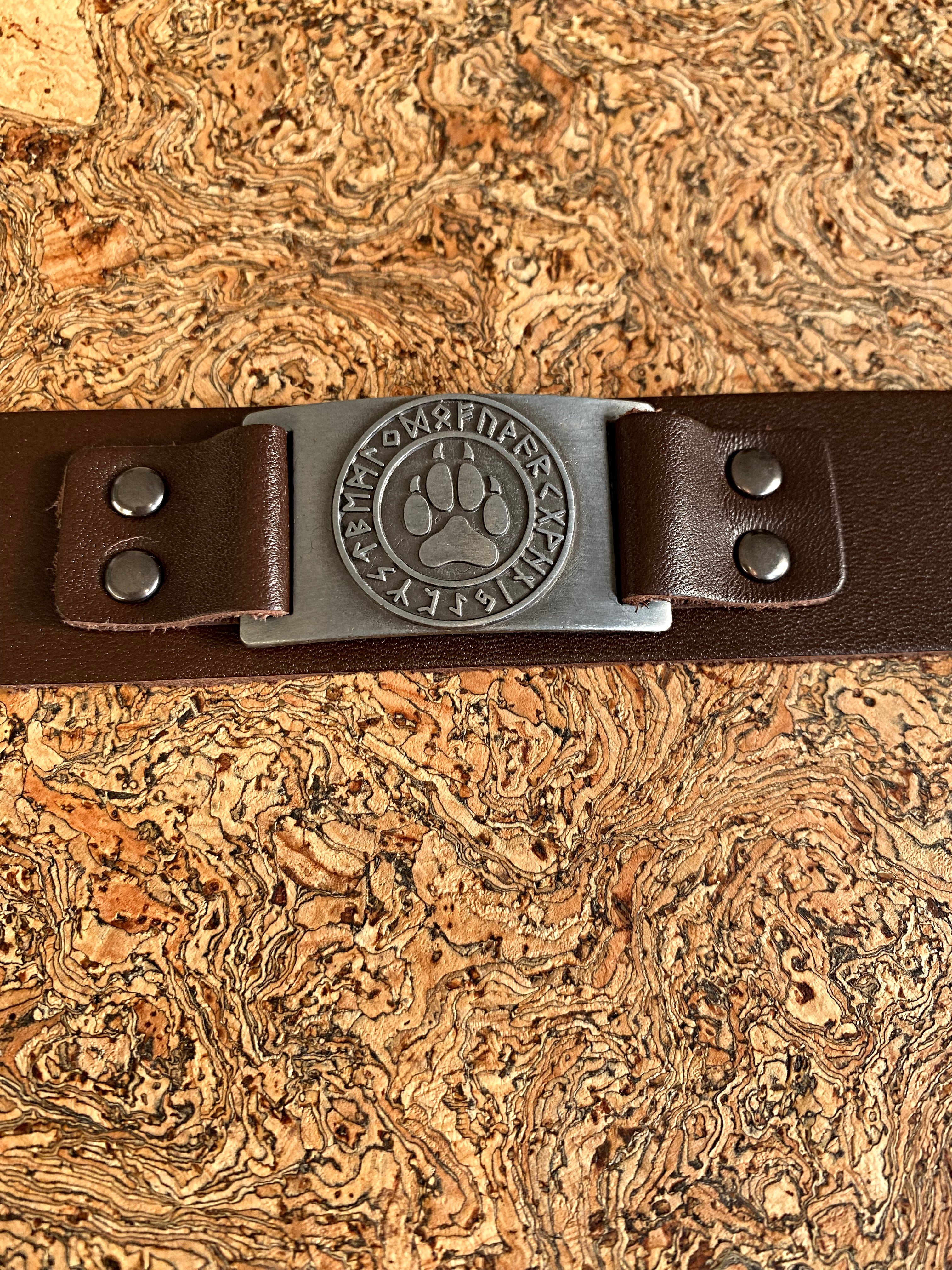 The Mighty Bear Claw Leather Viking Bracelet