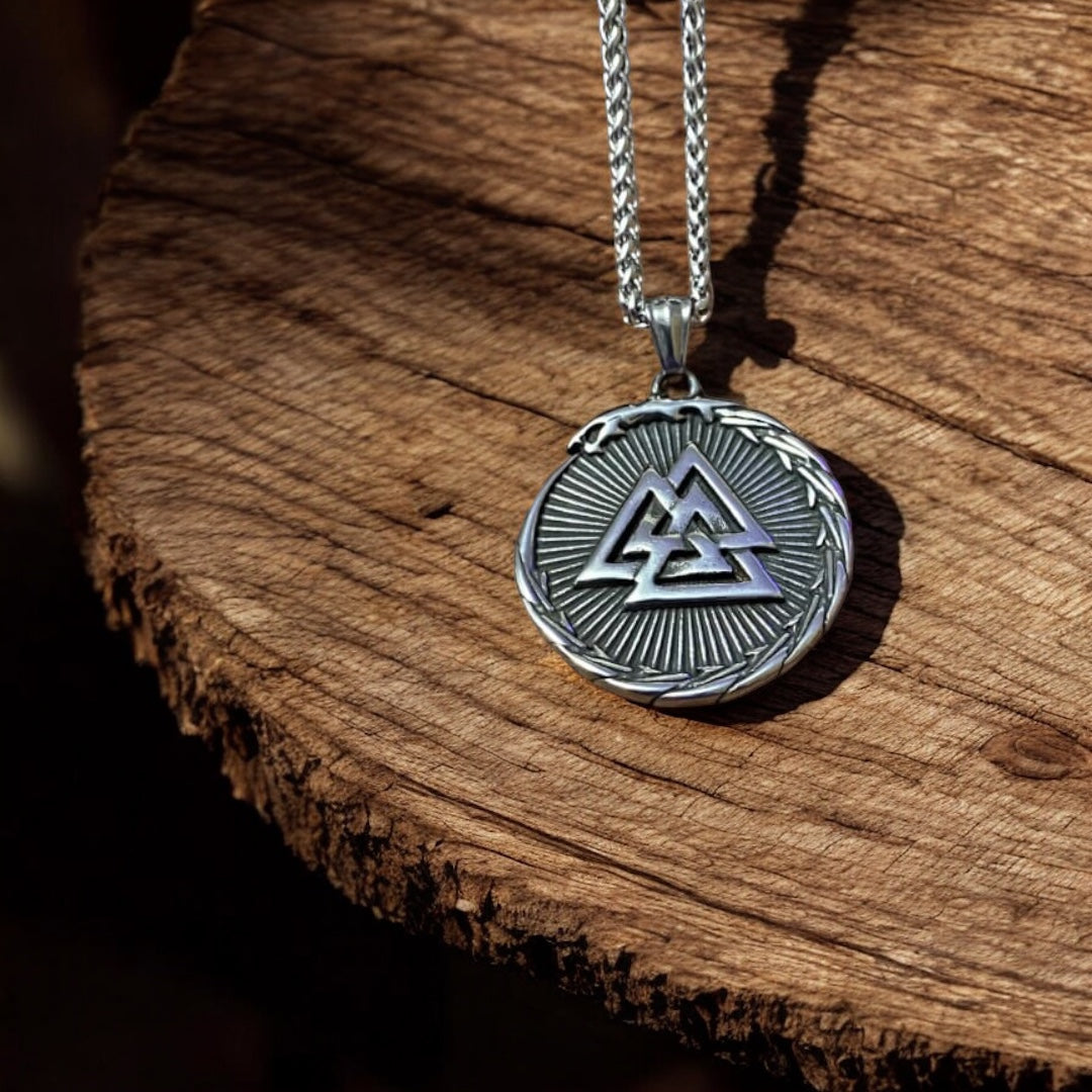 Viking Necklace - Valknut Shield