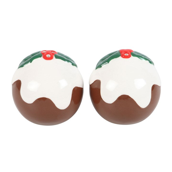 Festive Christmas Pudding Salt and Pepper Shaker Set
