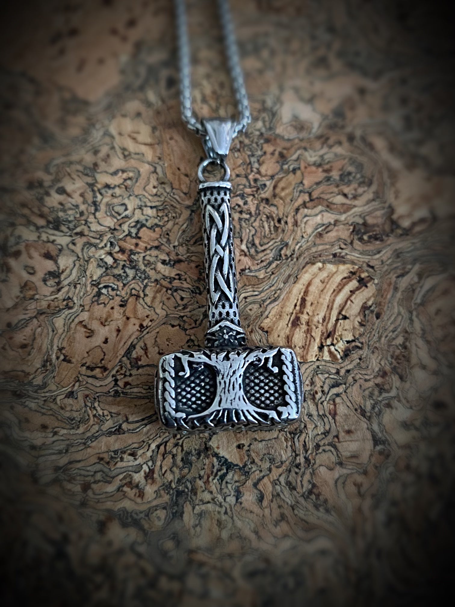 Yggdrasil Thor Hammer Viking Necklace