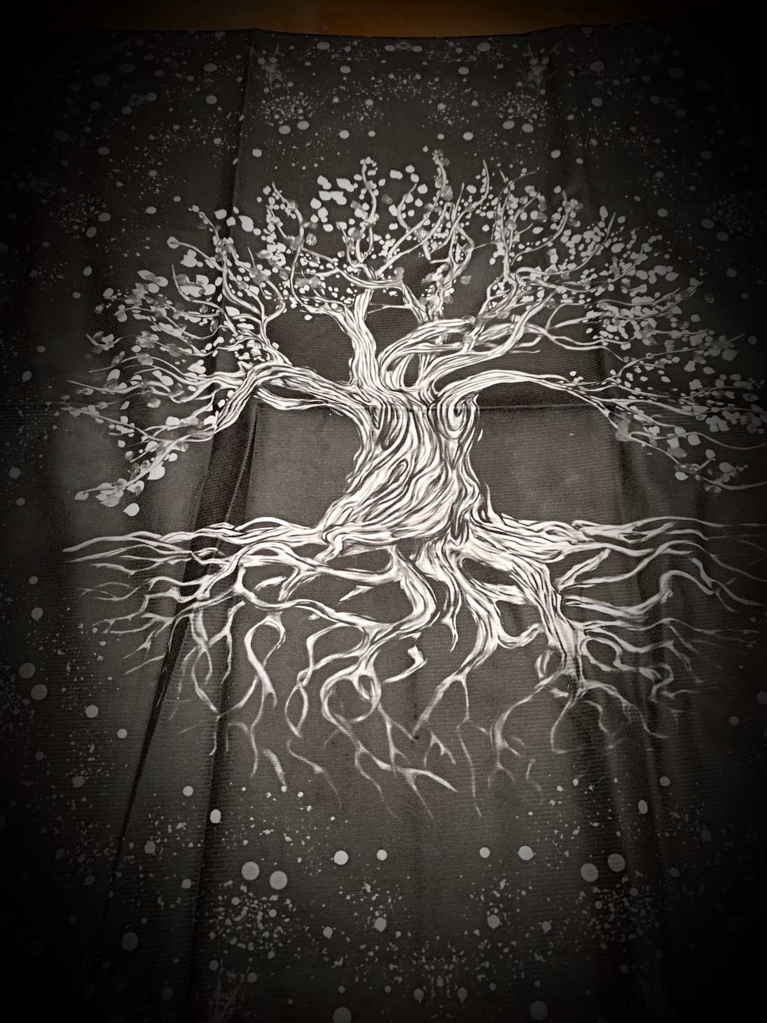 Pagan Tarot Card Tablecloth - The Shimmering Yggdrasil Tree