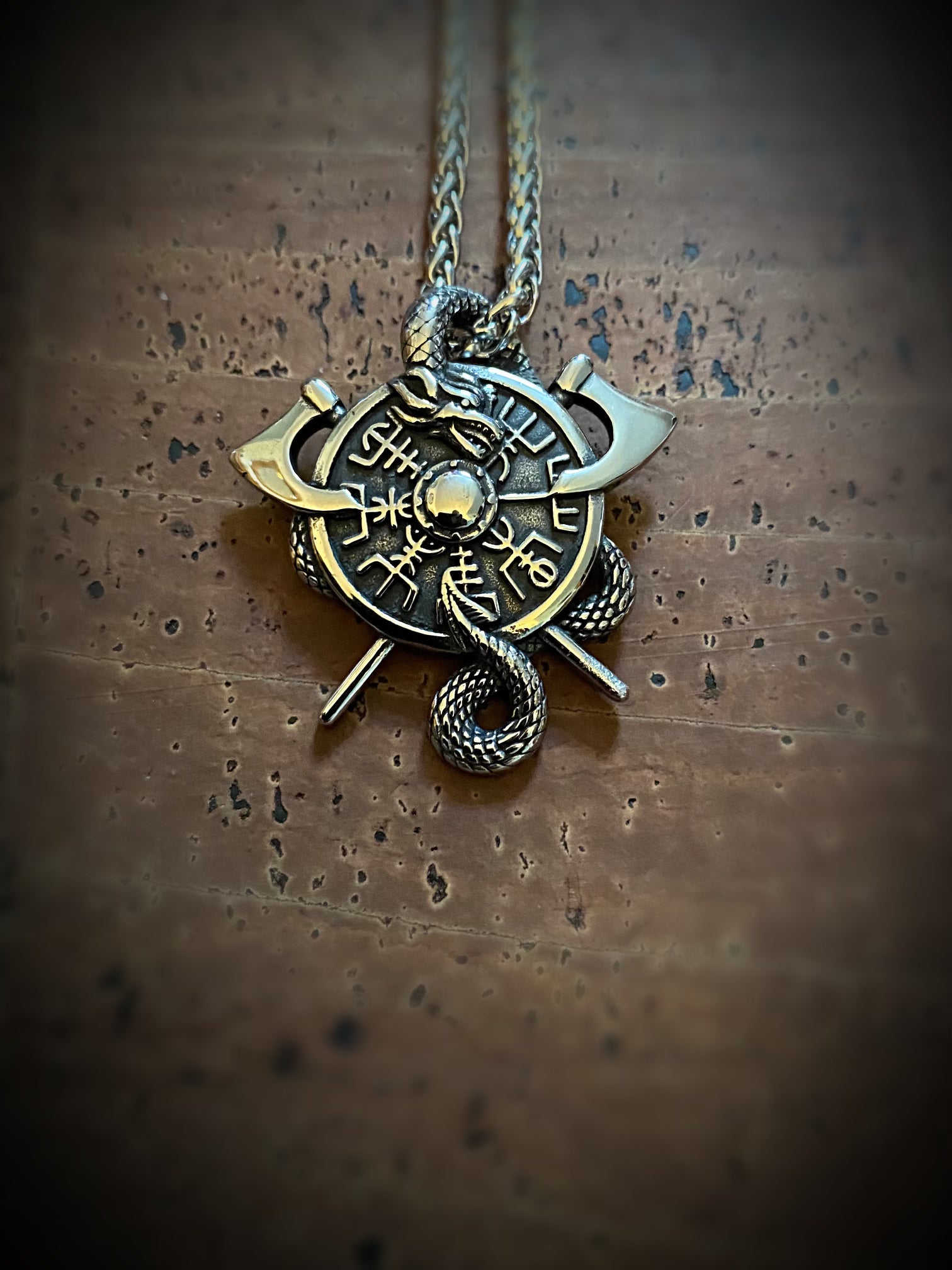 Viking Necklace - The Serpent of Aegishjalmur