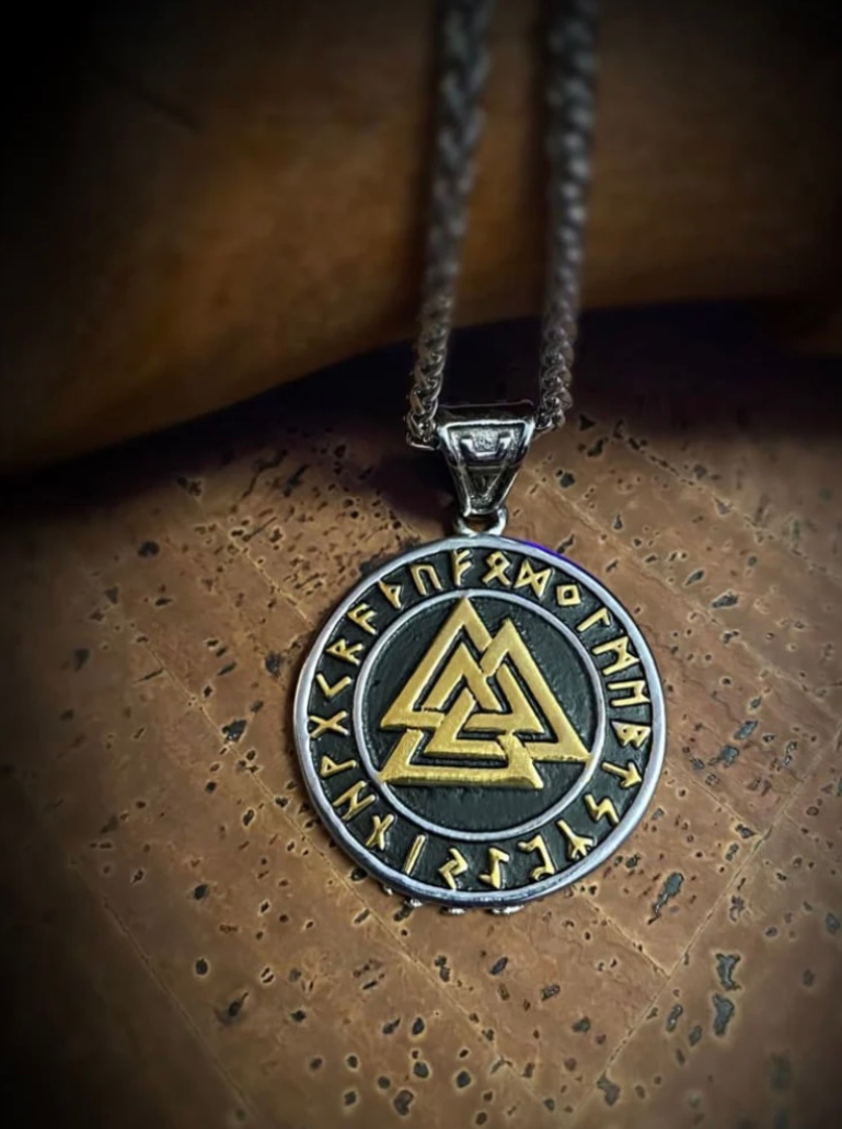 Necklace - Valknut Runes Double Sided