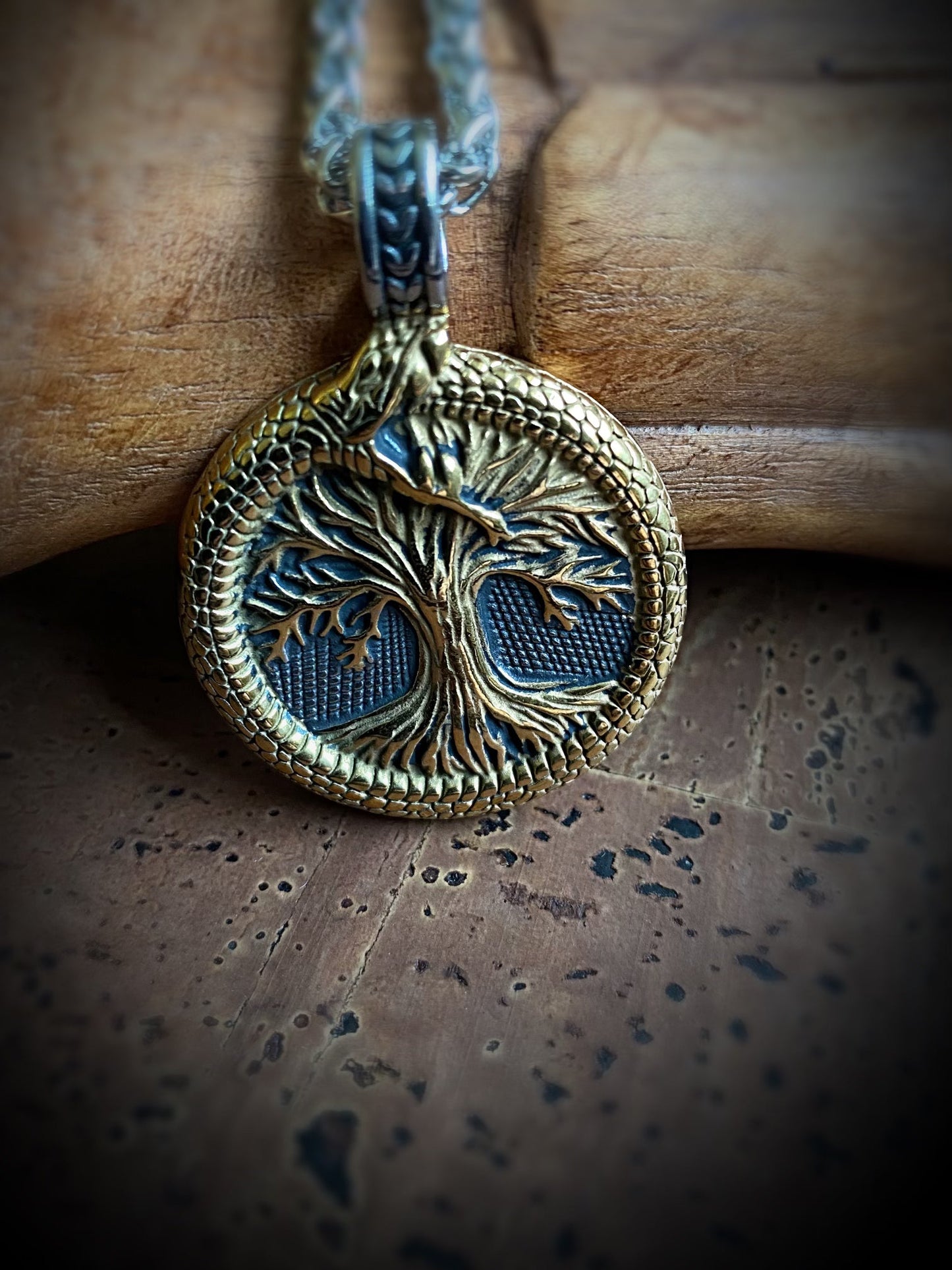 Tree Of Life Serpent Viking Necklace